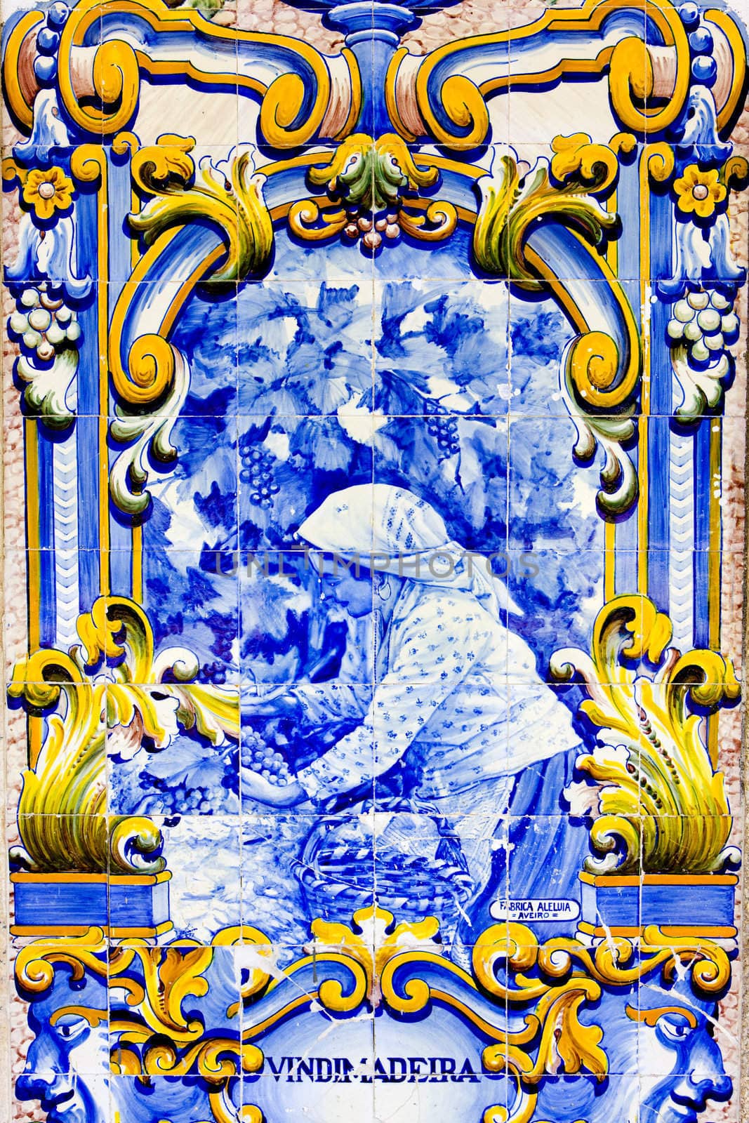 tiles (azulejos) at railway station of Pinhao, Douro Valley, Portugal