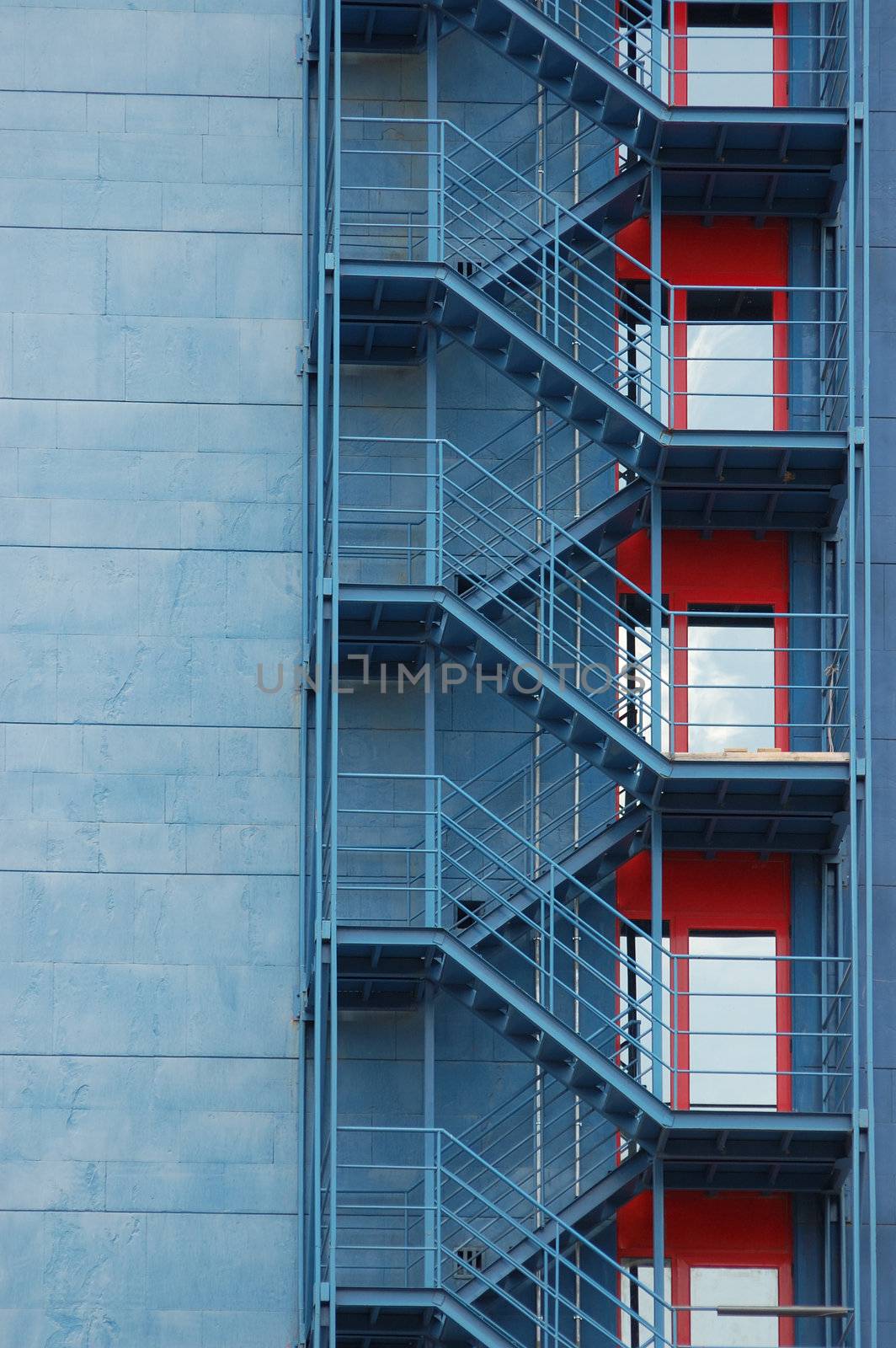 some backstairs of high building