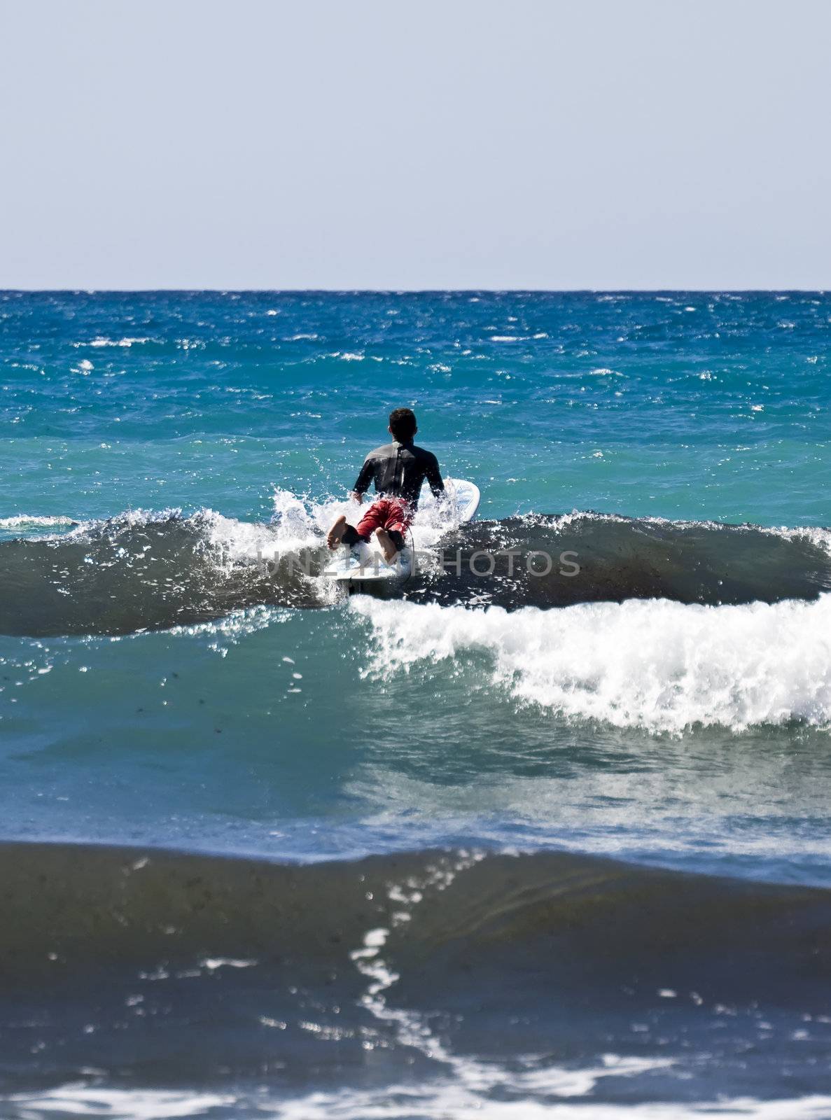 Surfing the waves is a very rare event in Malta