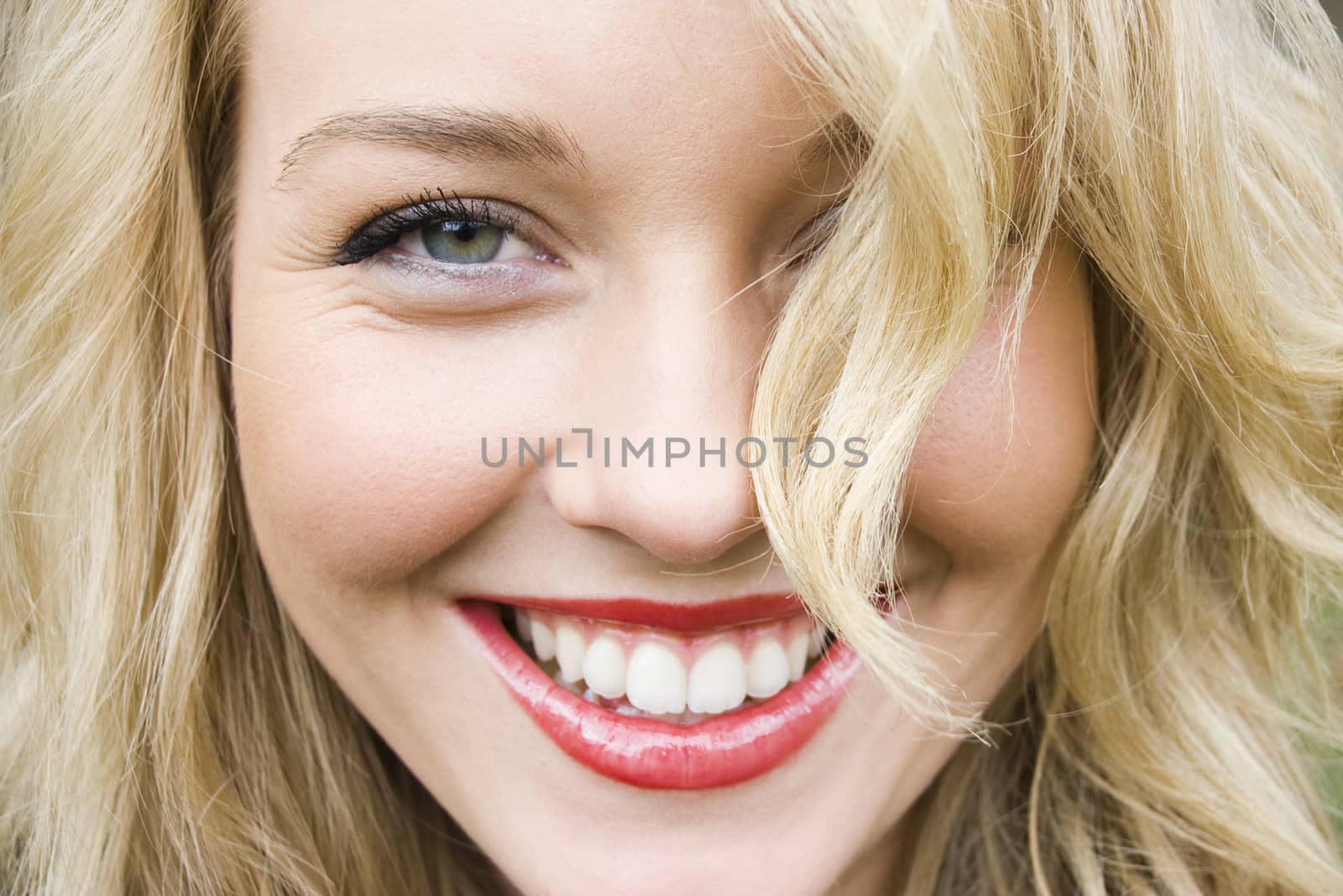 close-up of a beautiful girl laughing