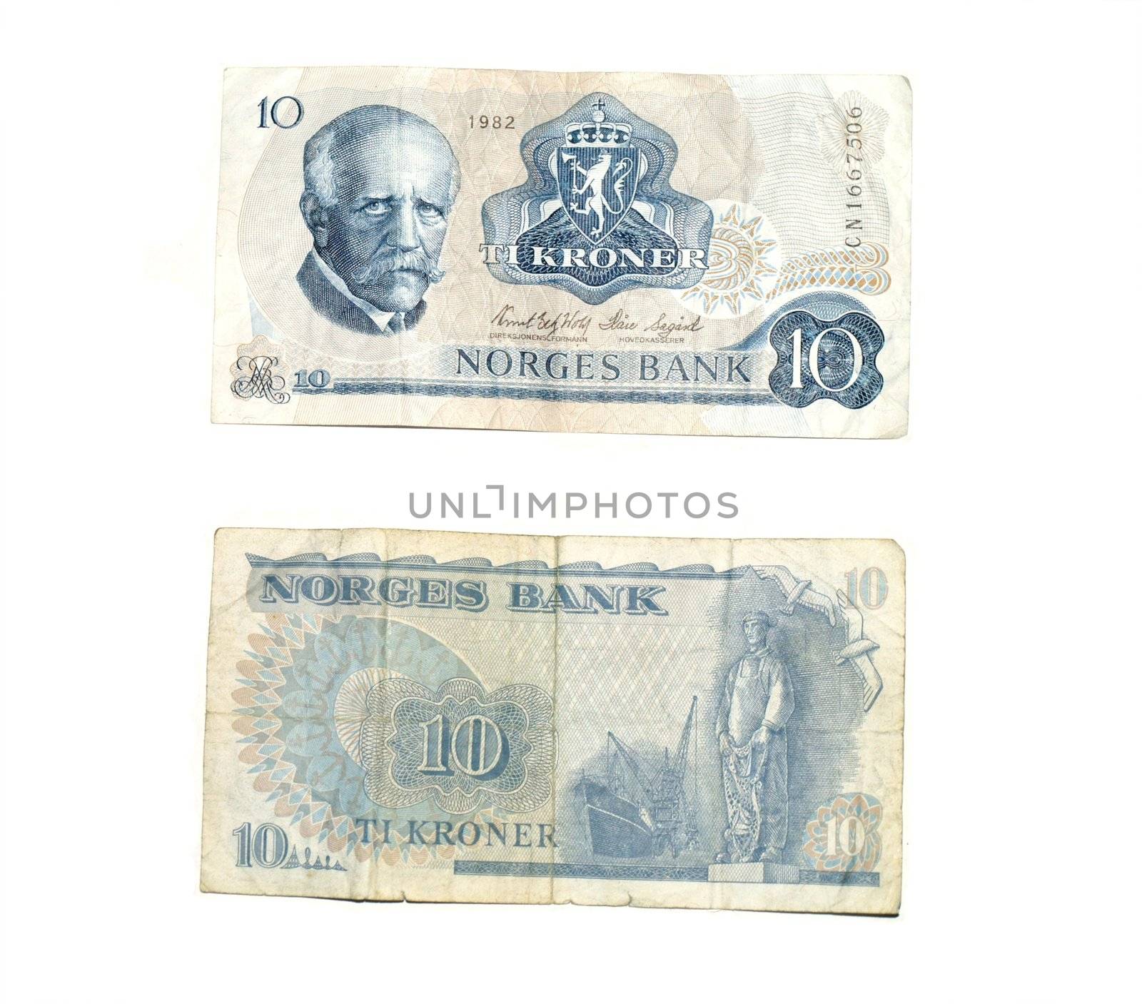 old norwegian ten kr bill