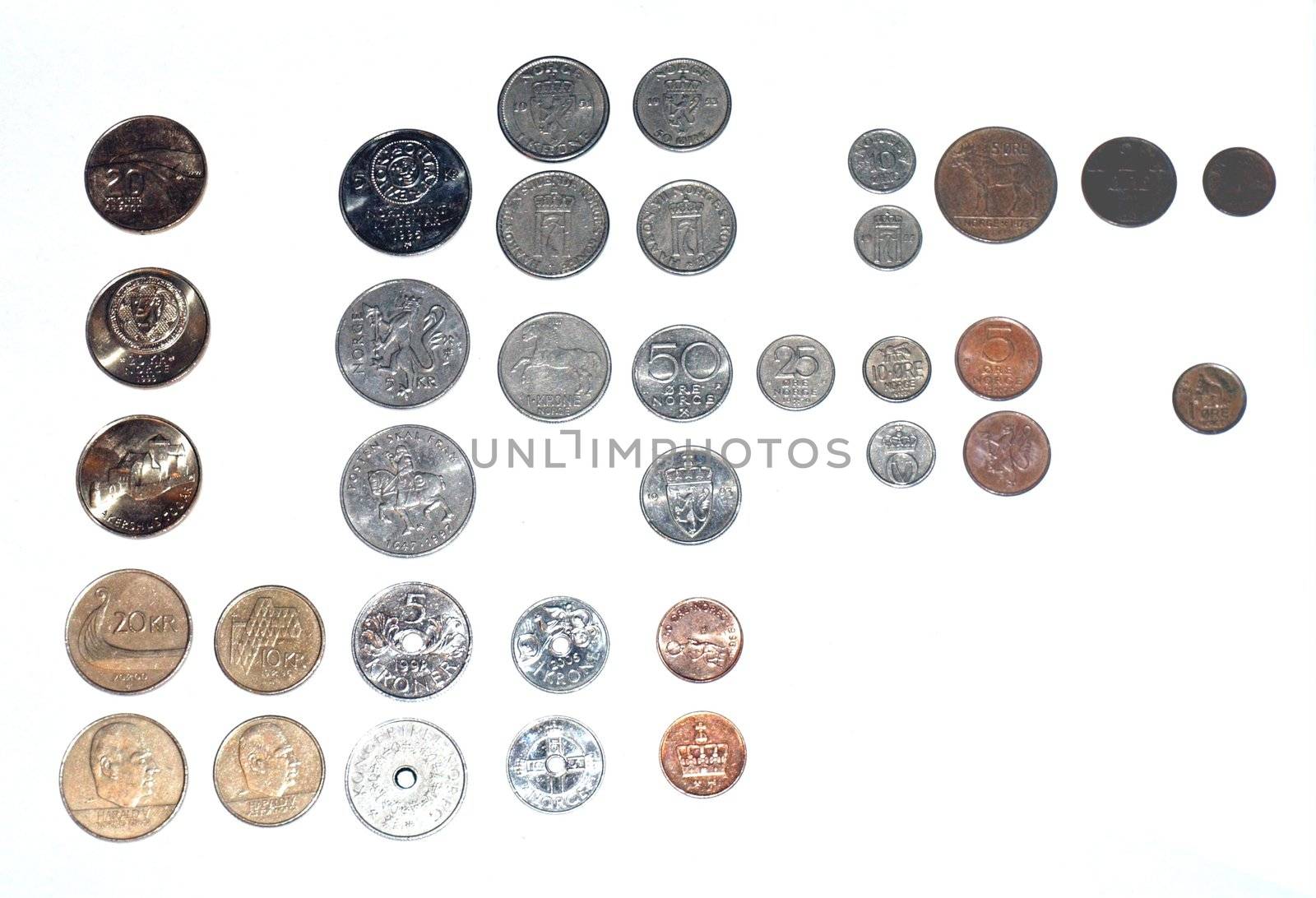 collection of old and new norwegian coins