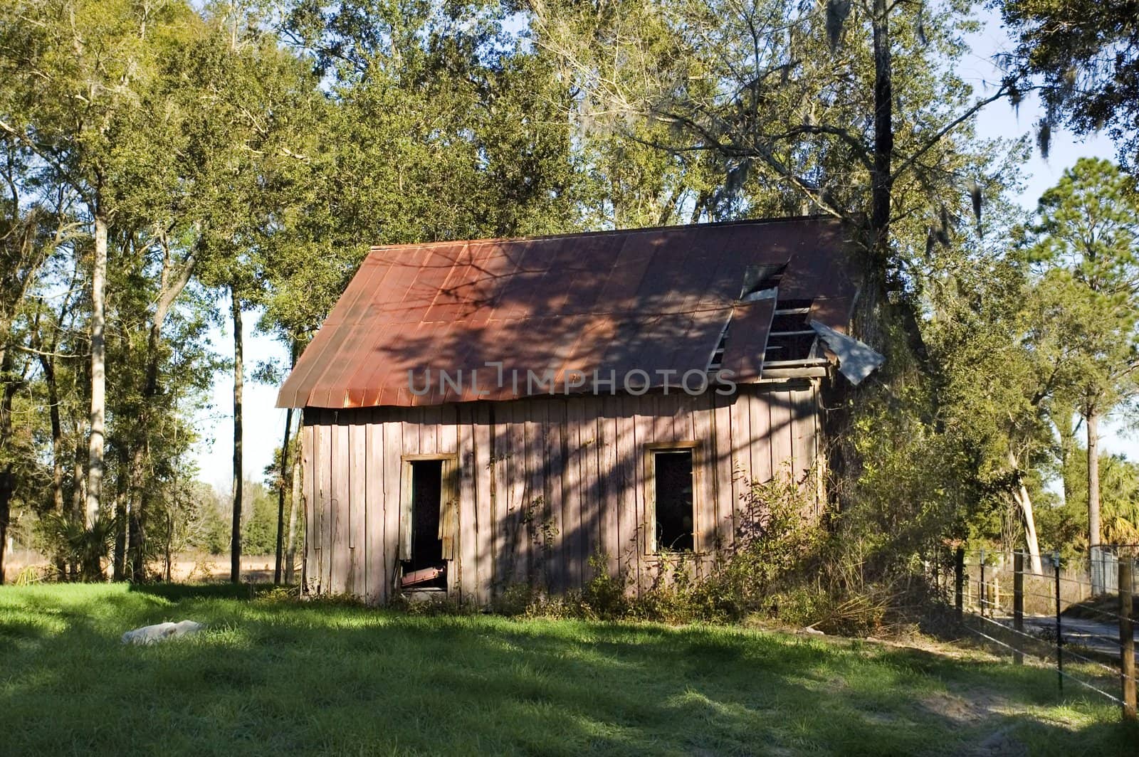 An old shack that was once a church stands abandoned in Florida.