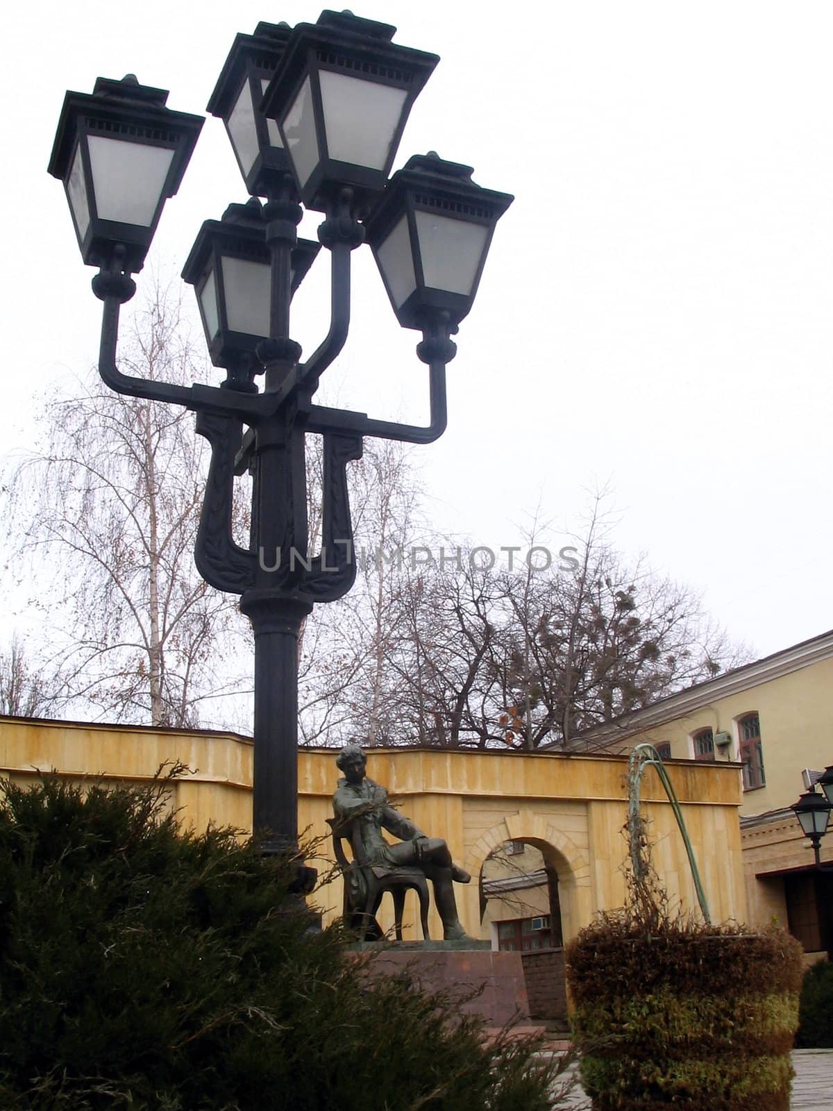 The Old-time torch in Pushkin-garden