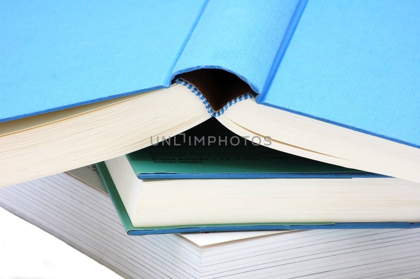 three books isolated on the white background