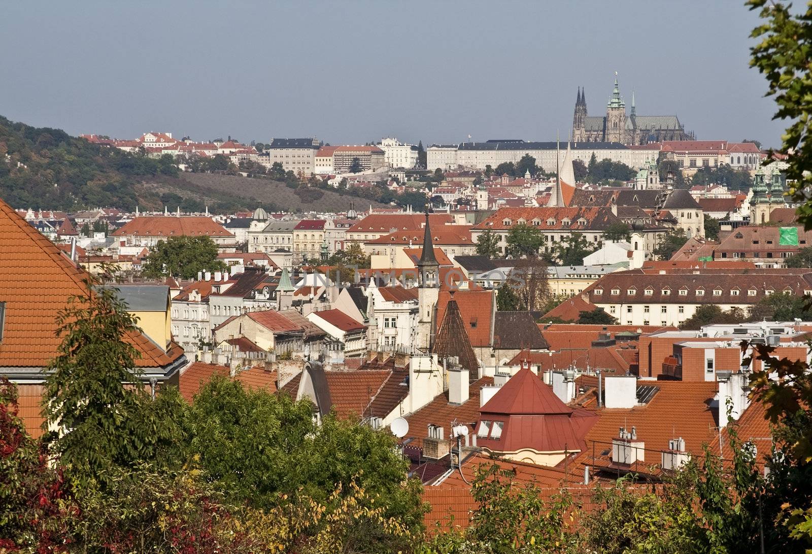	
view of Prague with a view of Prague Castle