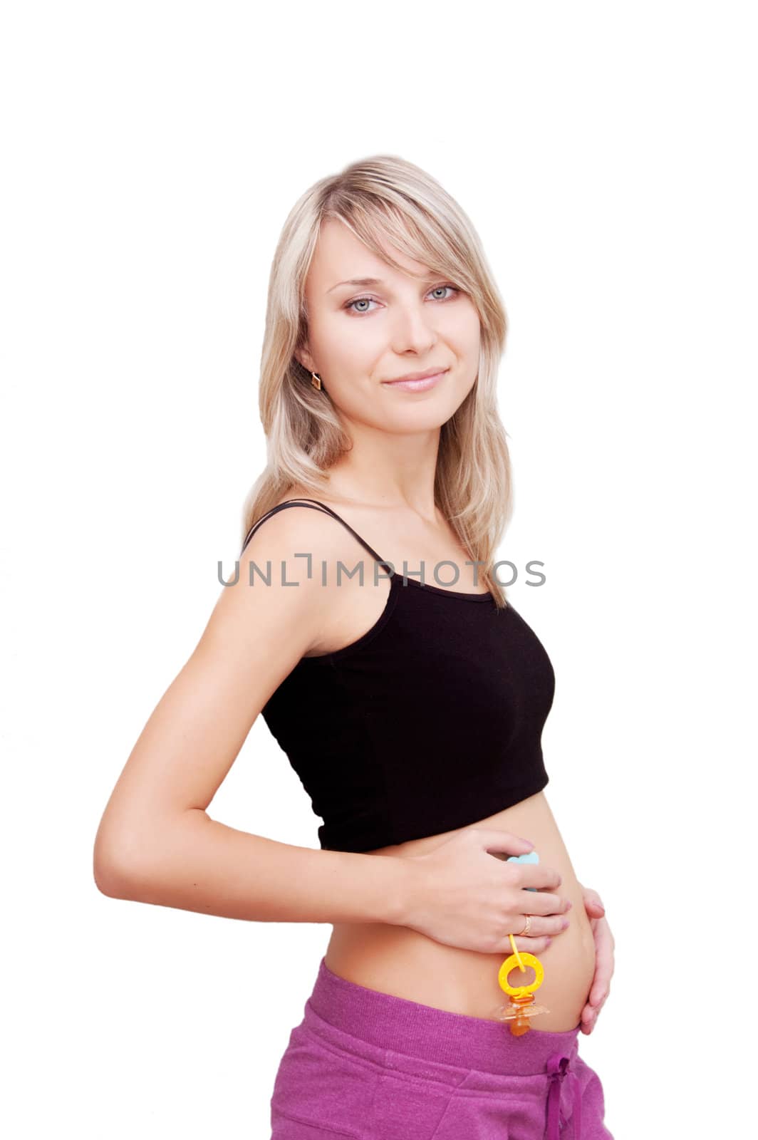 Pregnant woman holding dummy by Angel_a