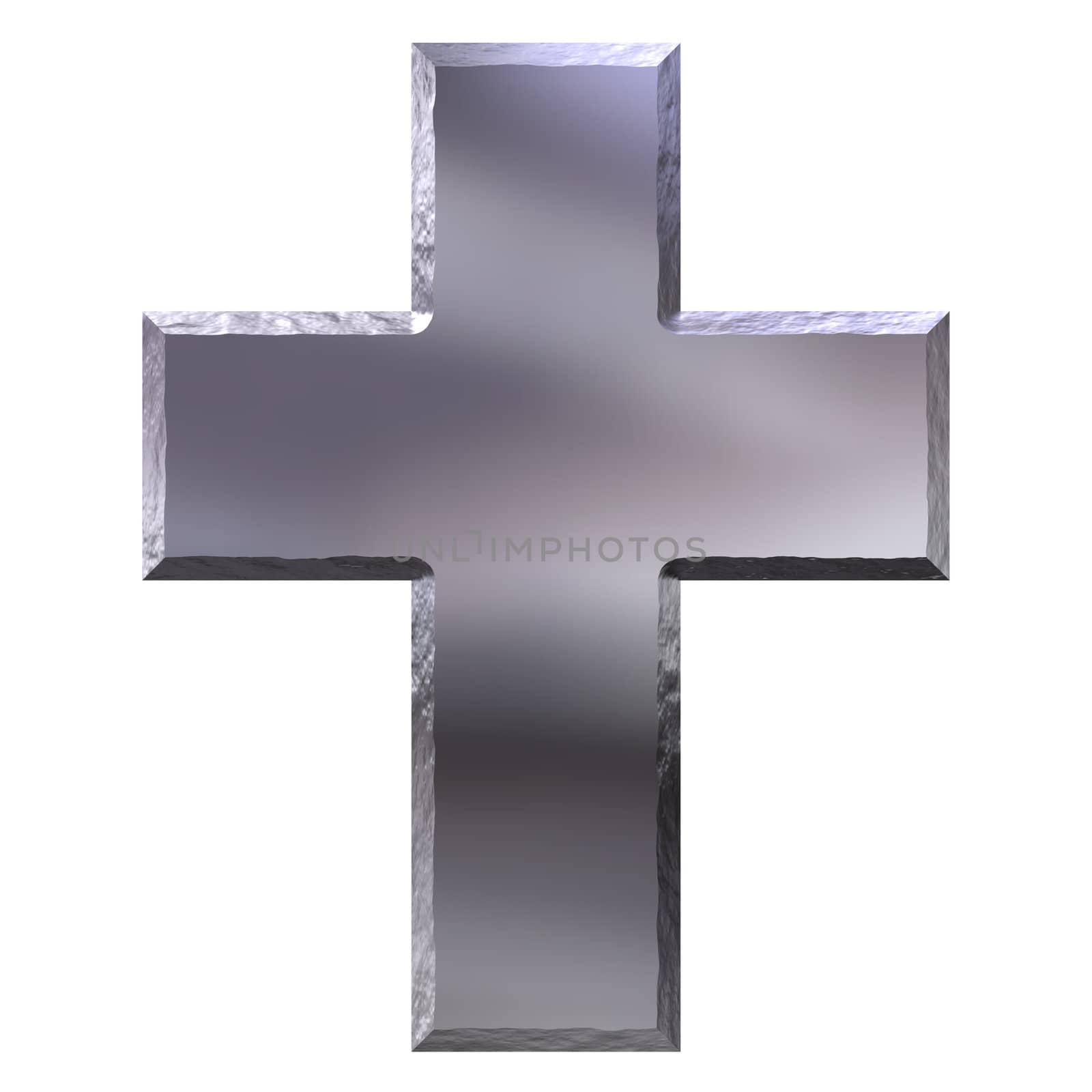 3d silver cross with carved edges by Georgios