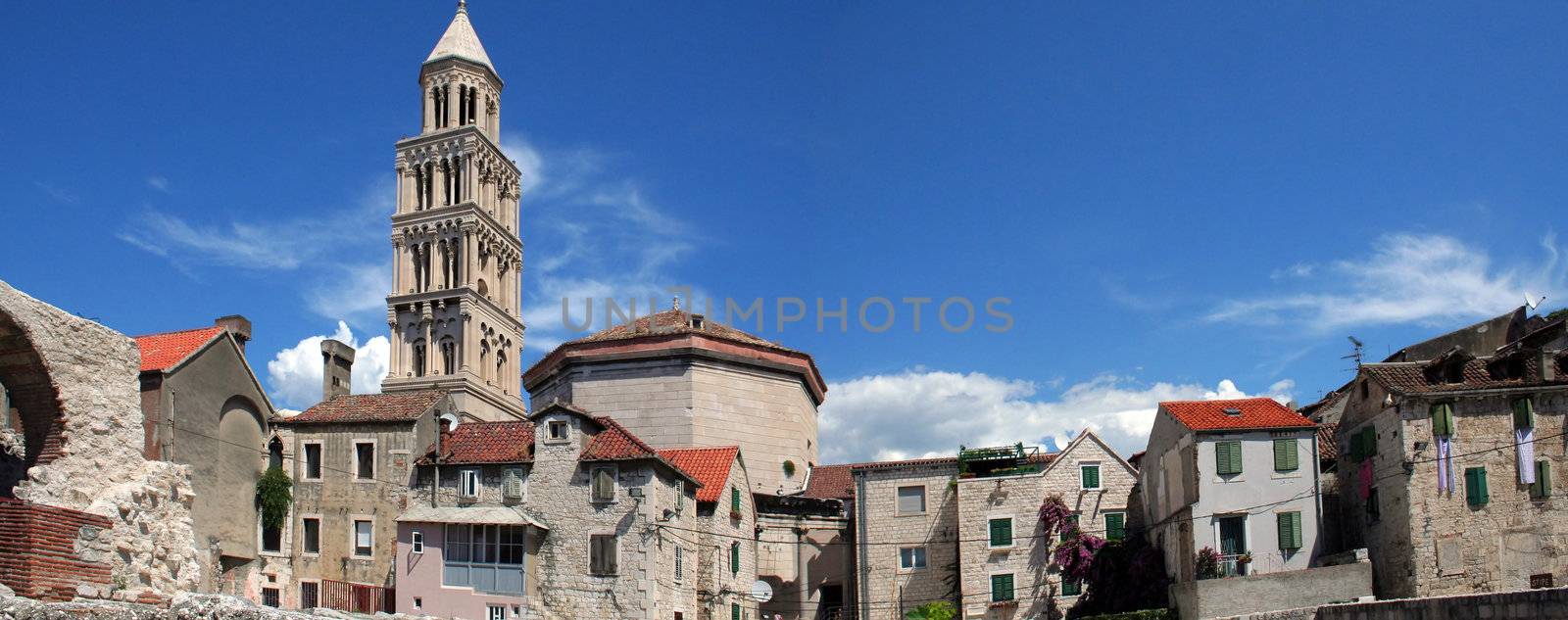 panorama of old town in Split (Croatia)