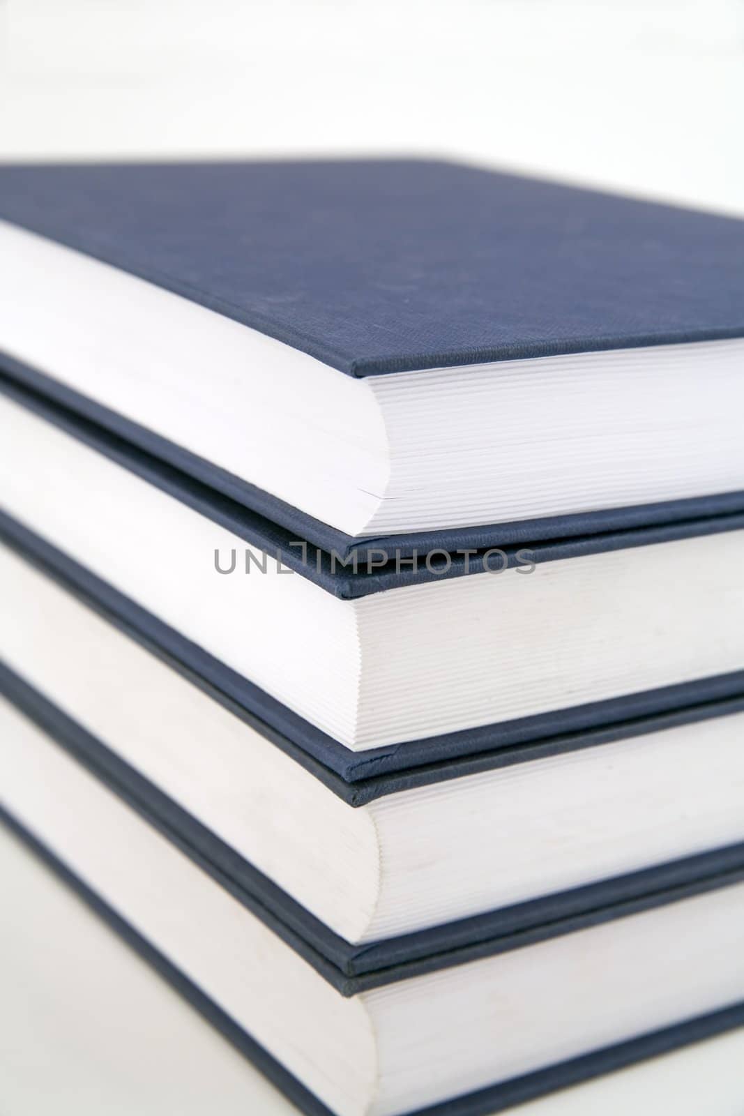 stack of books on the white background