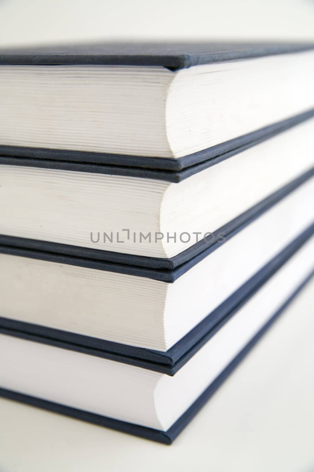 stack of books on the white background