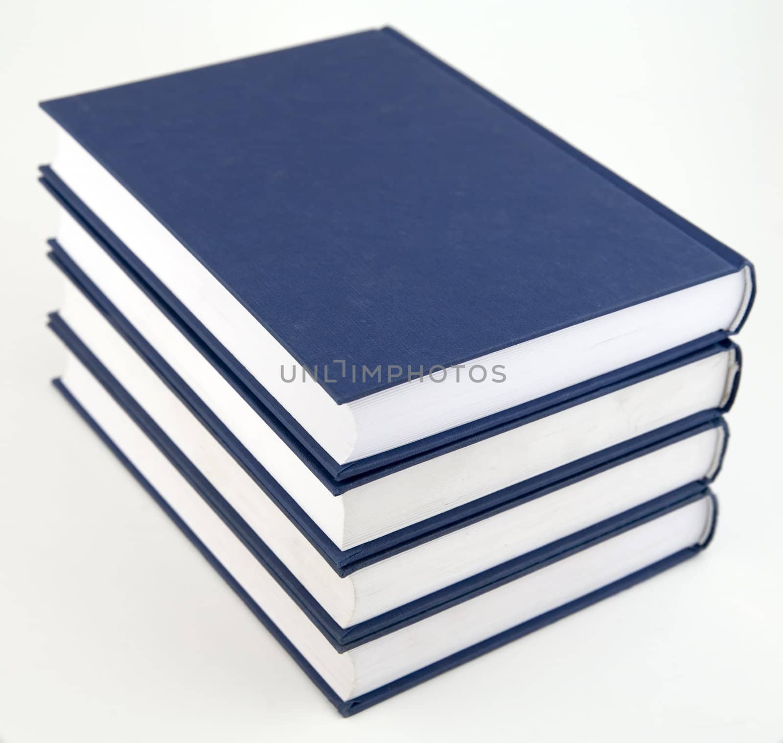 stack of books on the white background