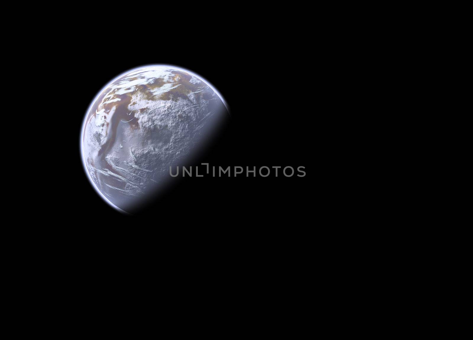 grey planet in space by furzyk73