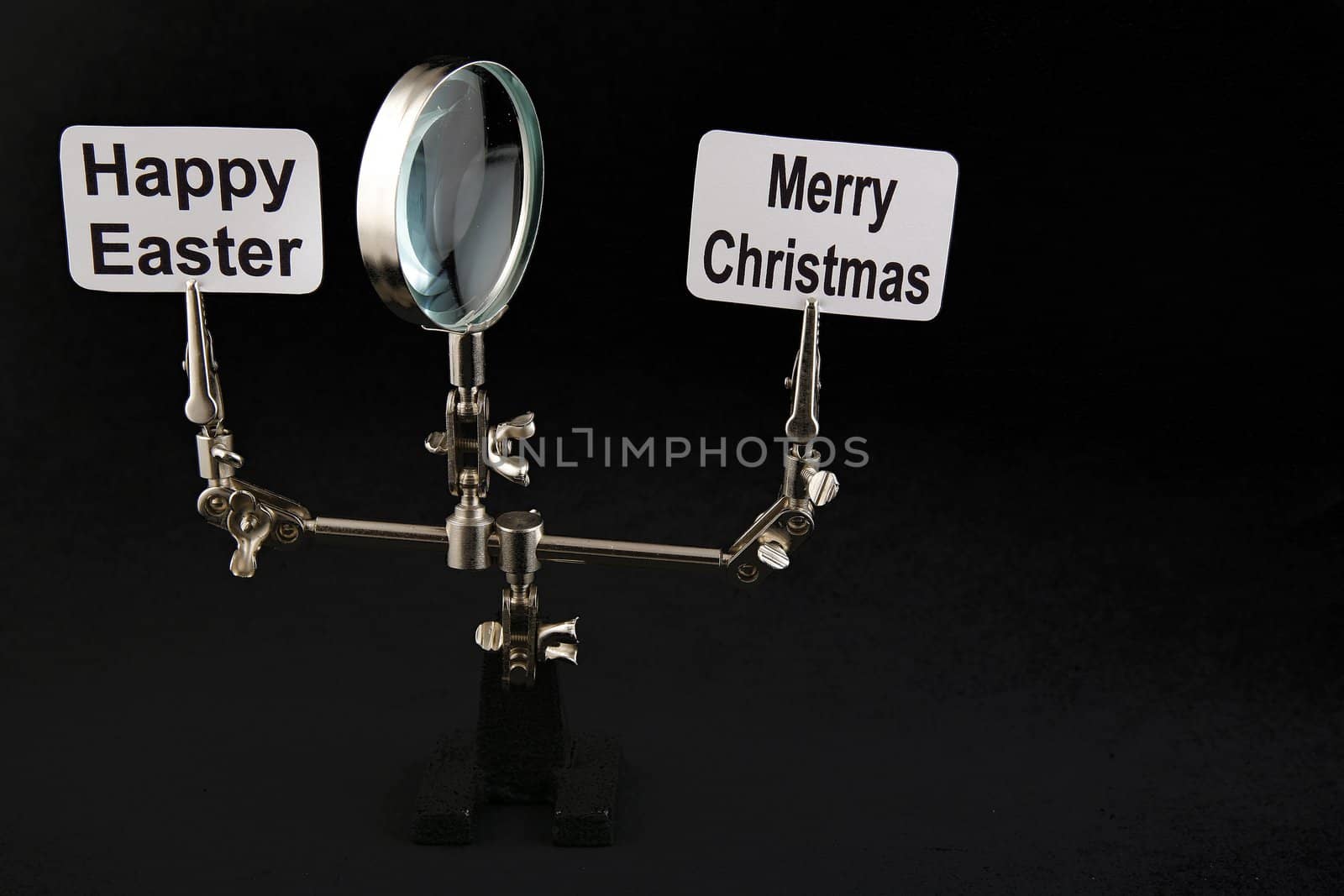 figure of steel man with "Happy Easter" and "Merry Chrostmas" in by furzyk73