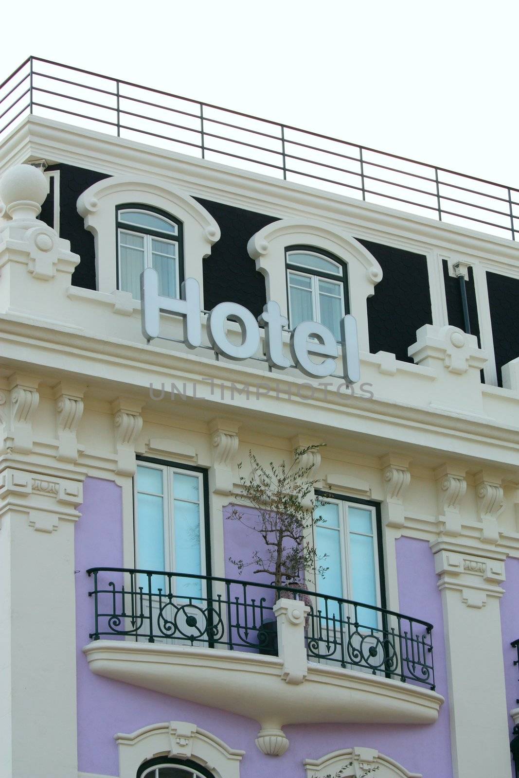 Hotel Sign and Windows