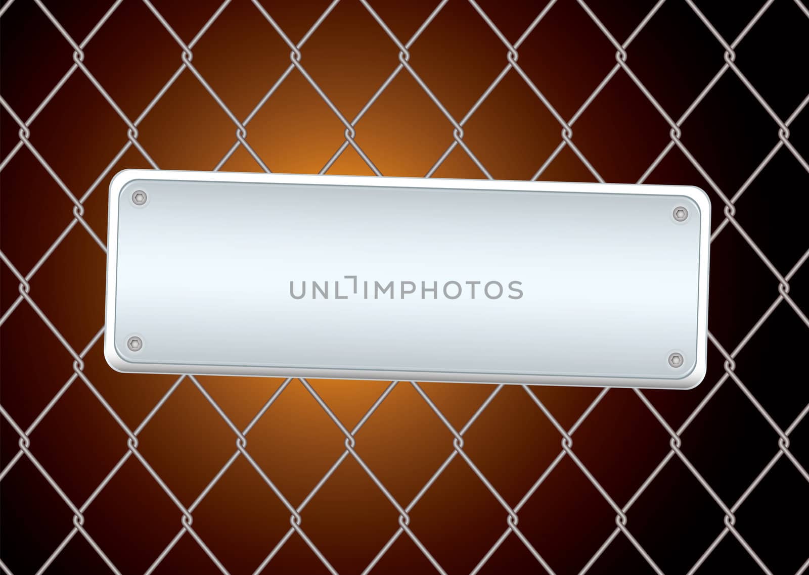industrial sign background with wire fence and bright light