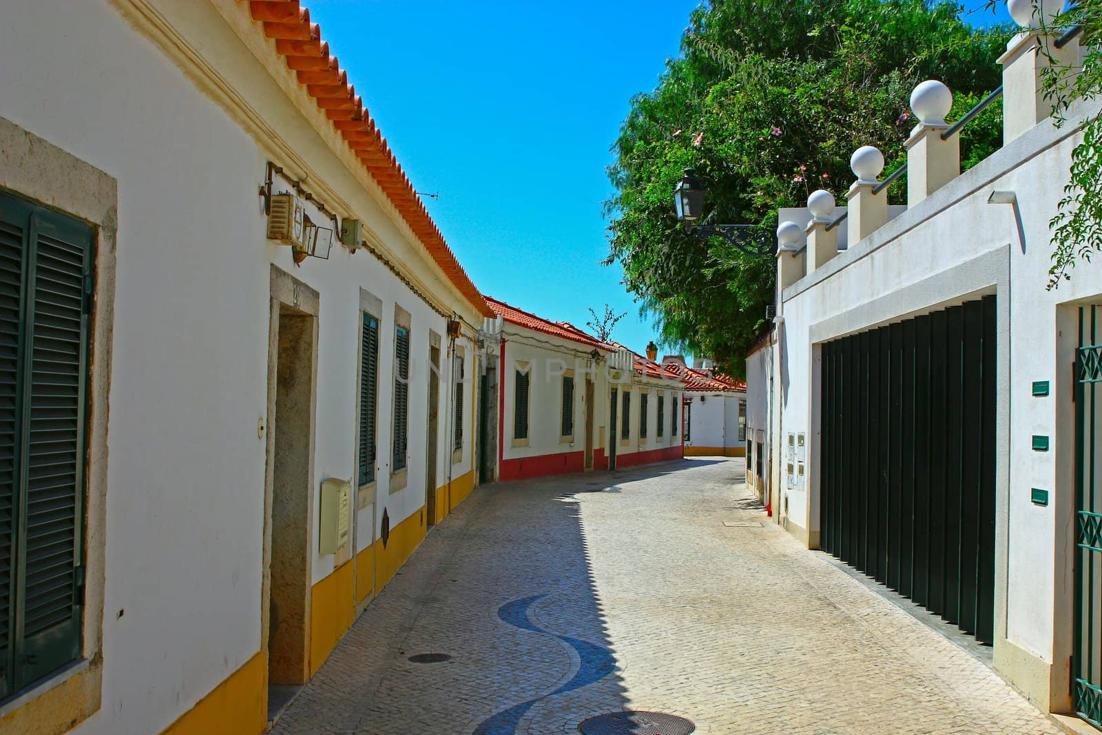 A narrow street in Lisbon, Portugal