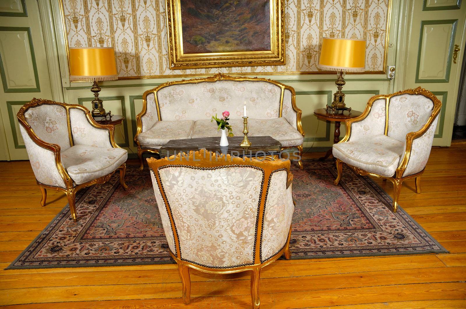 Elegant room with antique furniture