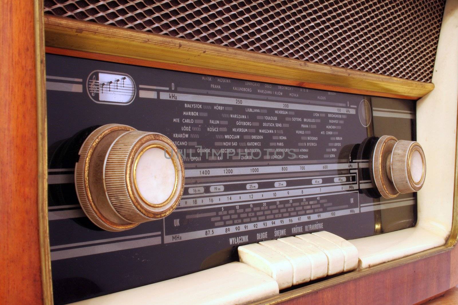 old antique wooden radio of my grandparents