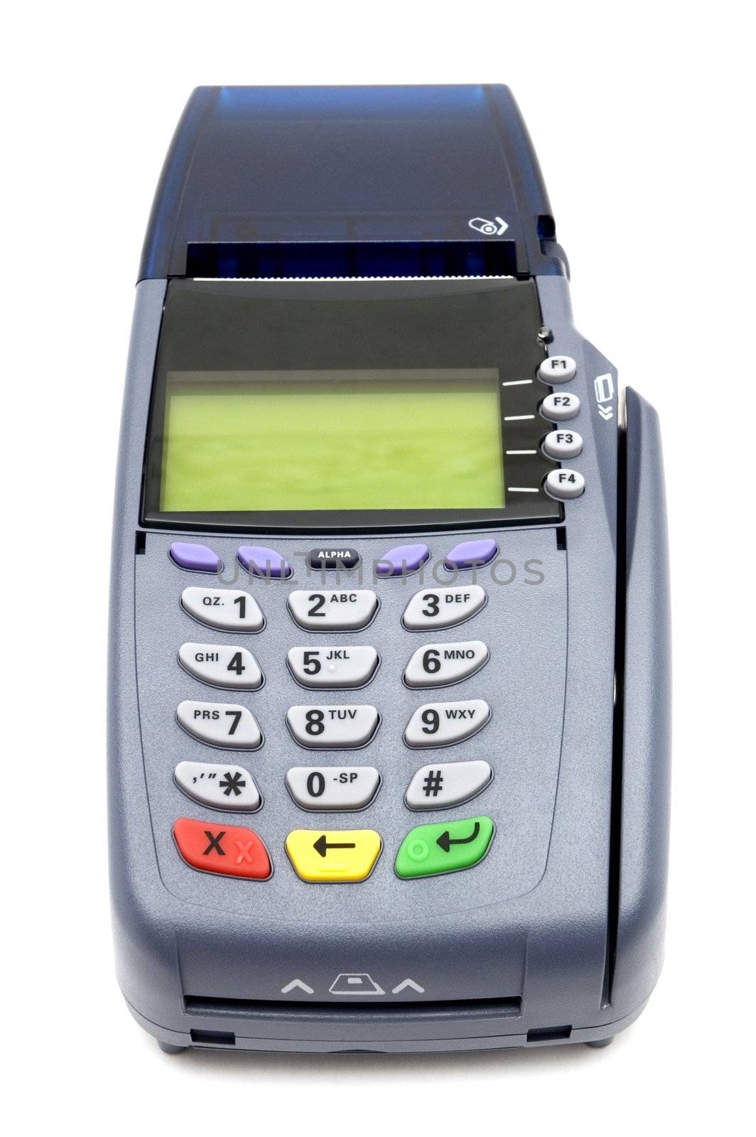 Modern POS terminal with magnetic stripe and chip reader
