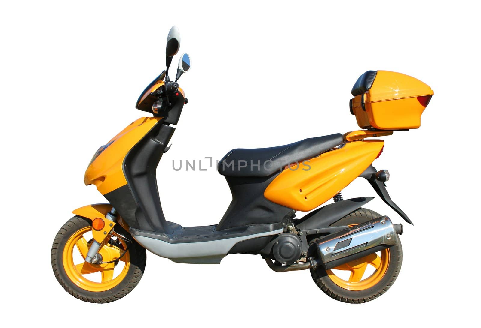 yellow scooter witn clipping path by furzyk73