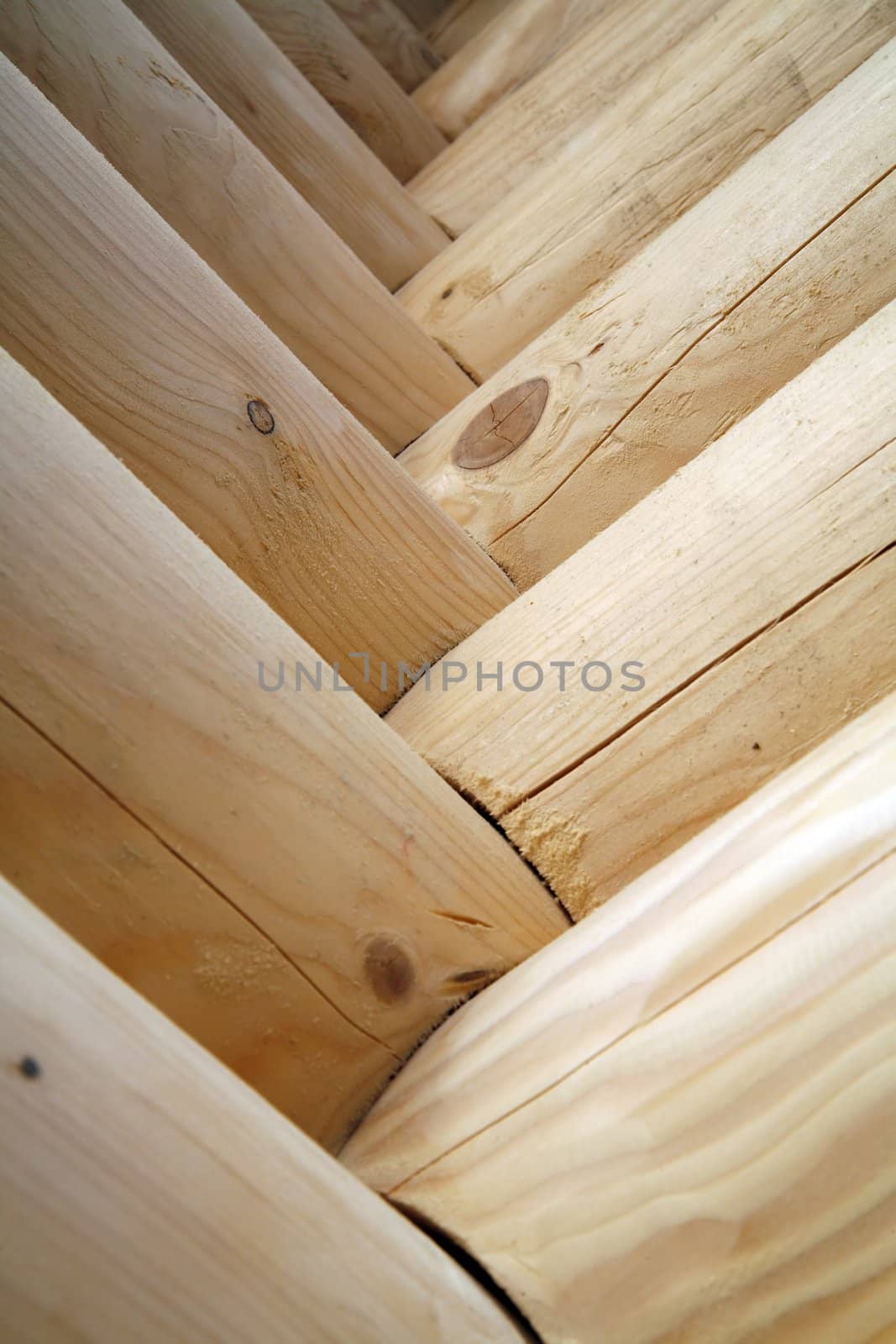 fragment of the new house made only of wooden logs