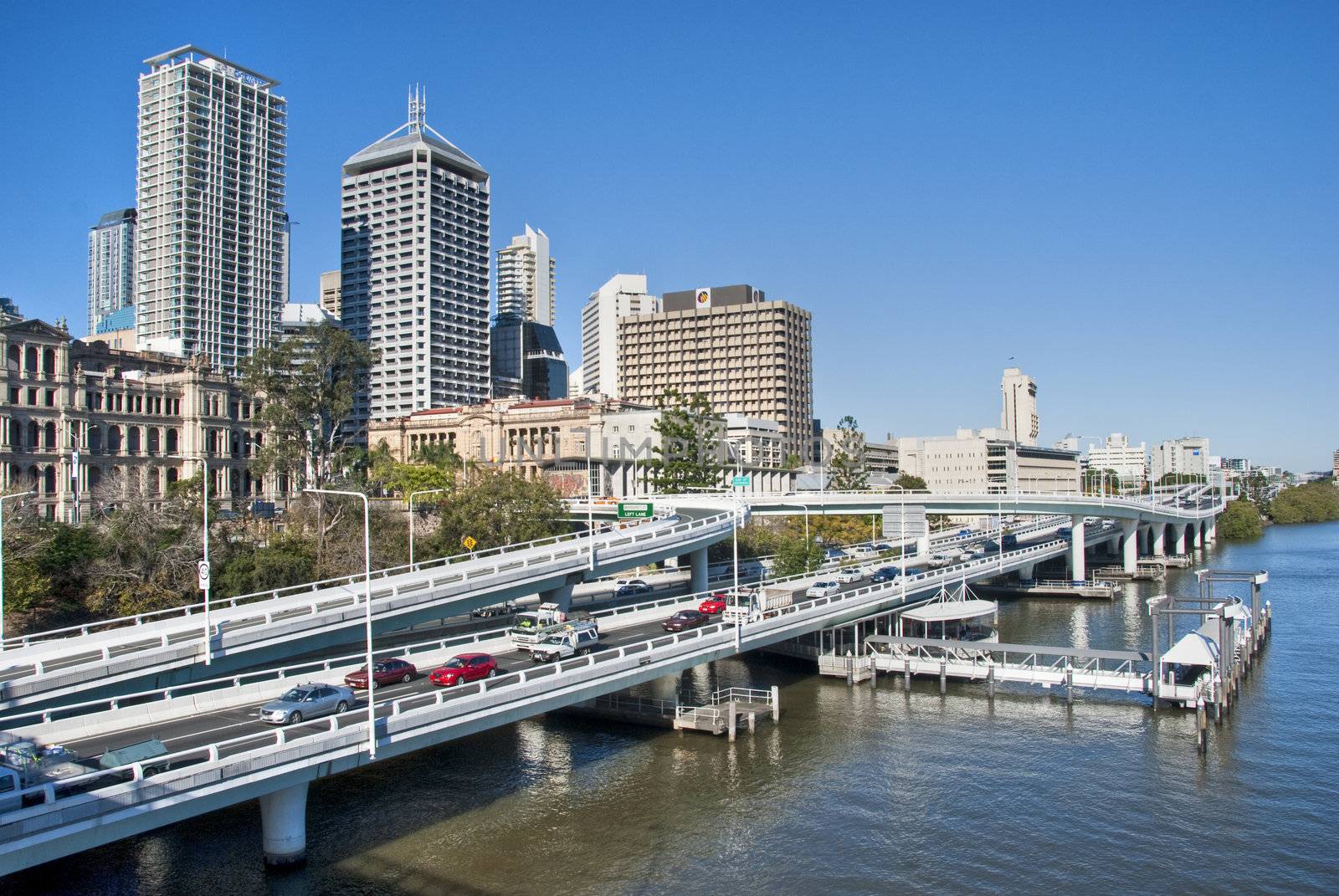 A view of Brisbane from the main bridge
