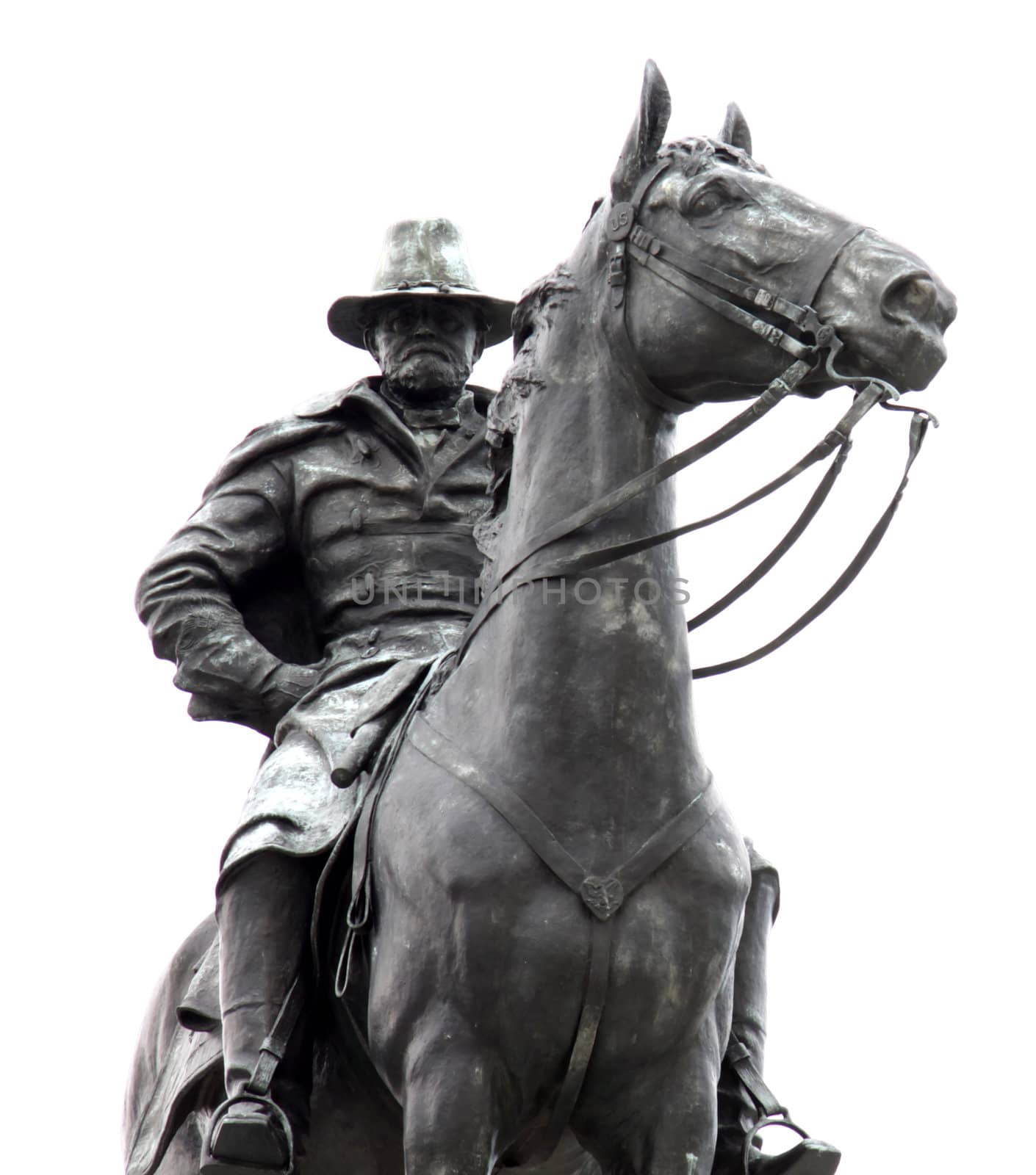 The Ulysses S. Grant Memorial isolated on white. 