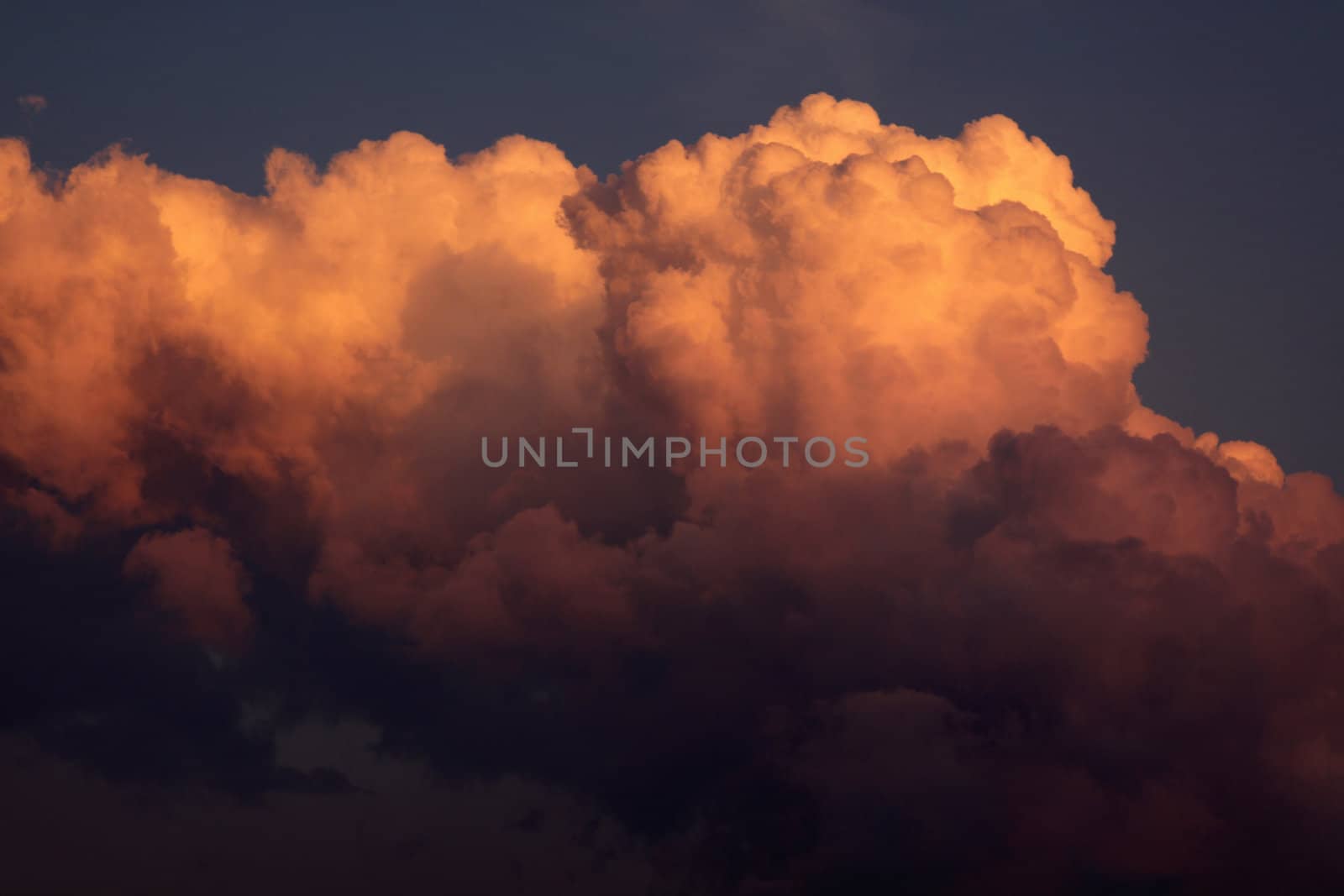 Omnious looking orange clouds, shot at dusk.
