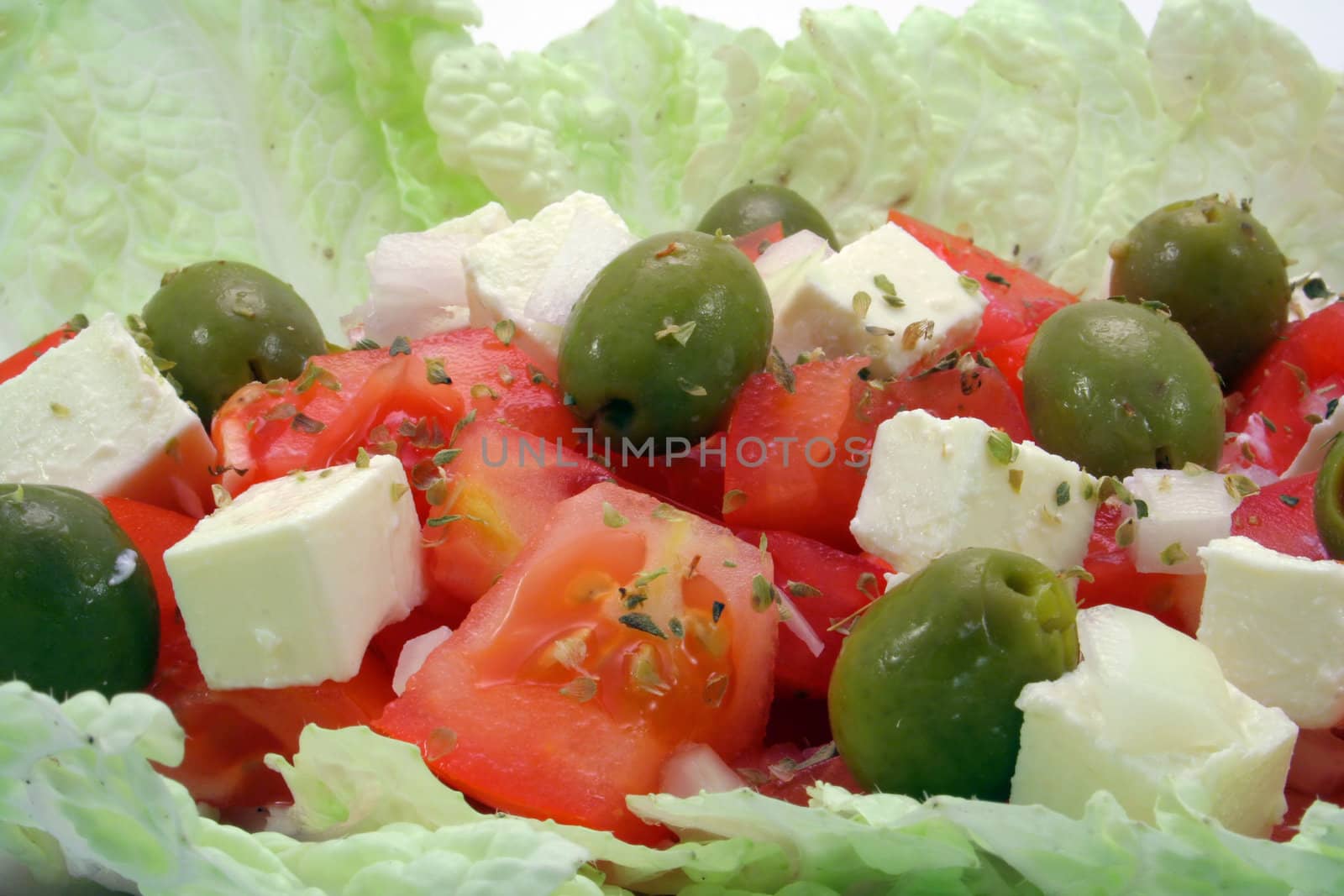 greek salad closeup by furzyk73