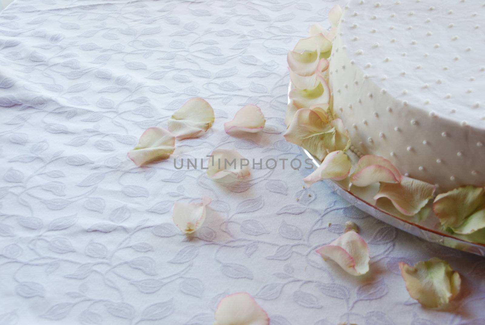 close up of a simple and beautiful wedding cake