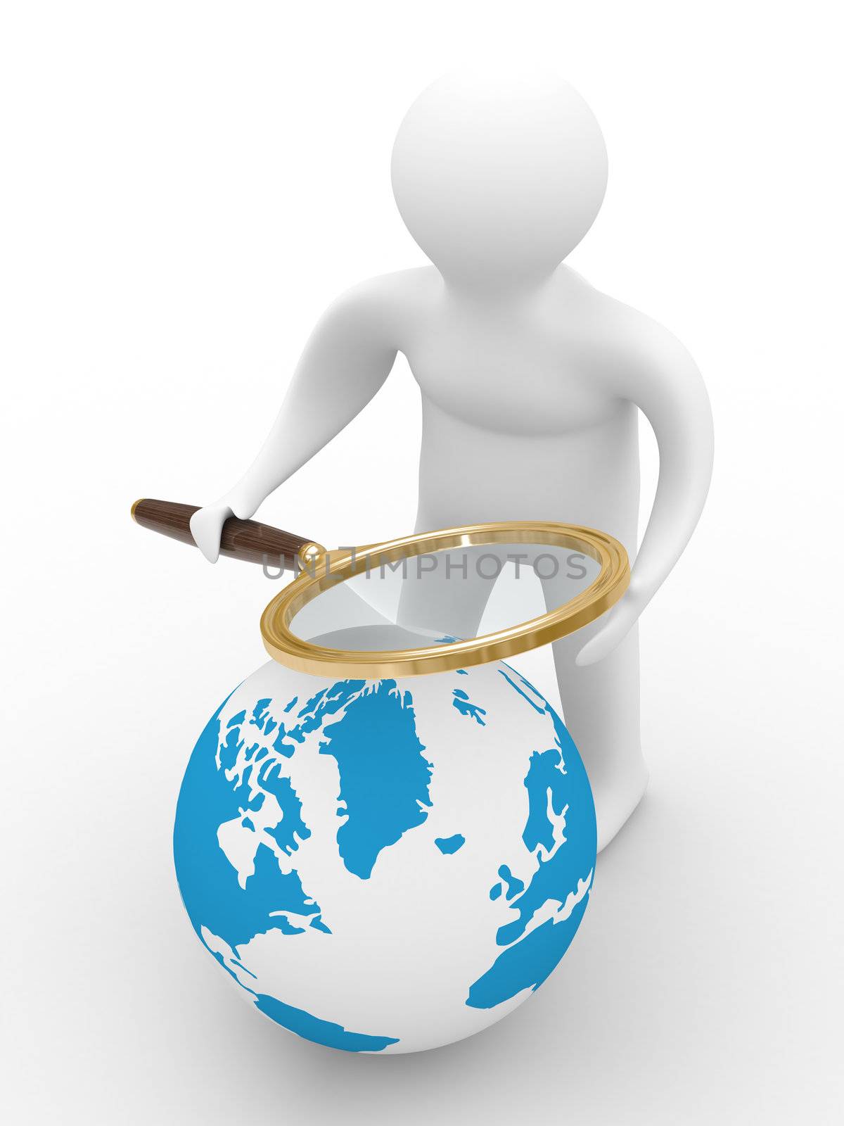 Global search. Isolated 3D image on white