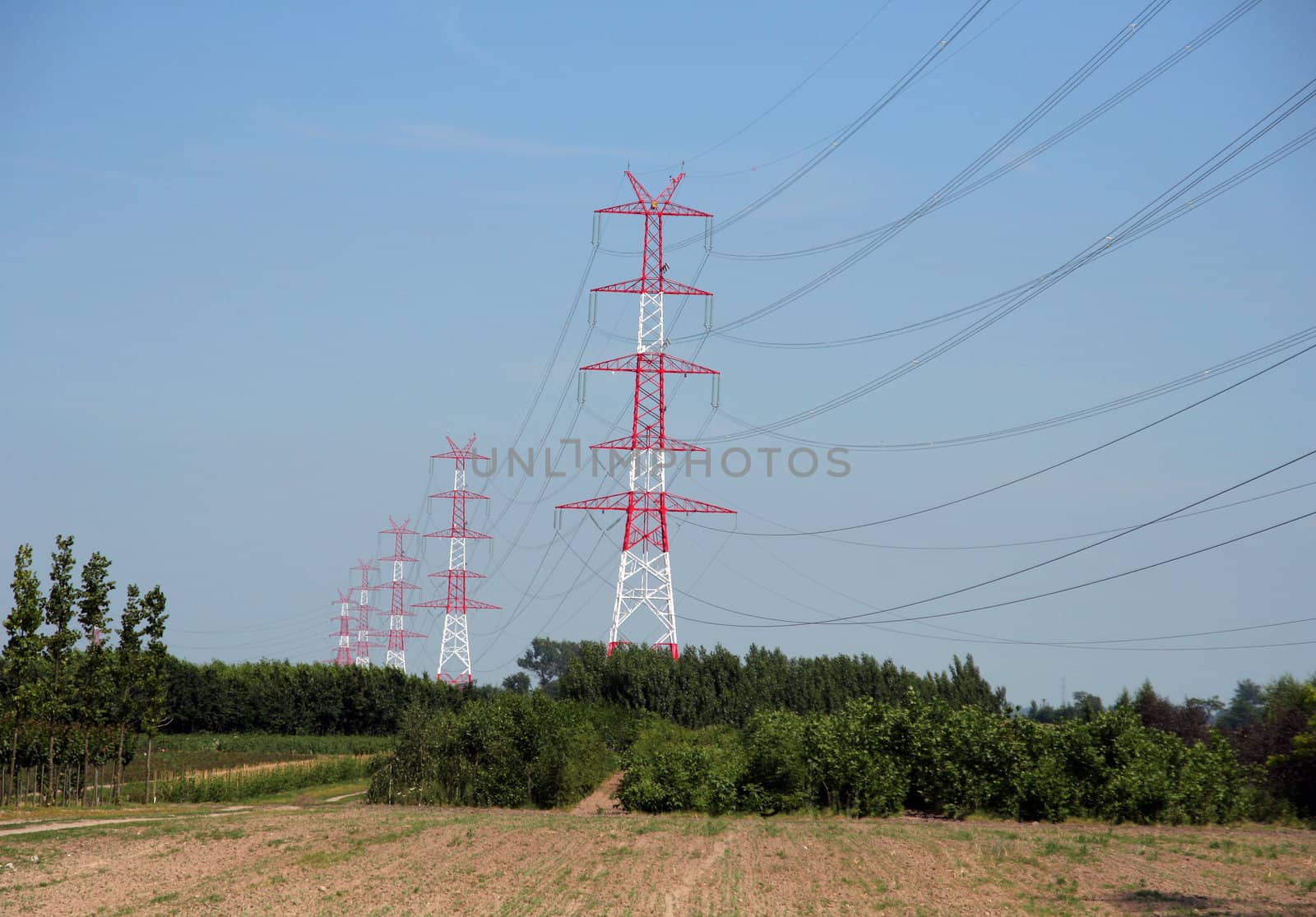 the new power line in Kornik (Poland)