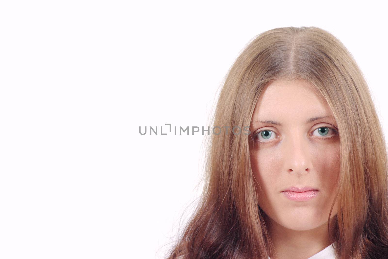 The nice girl removed on a white background. It is not isolated