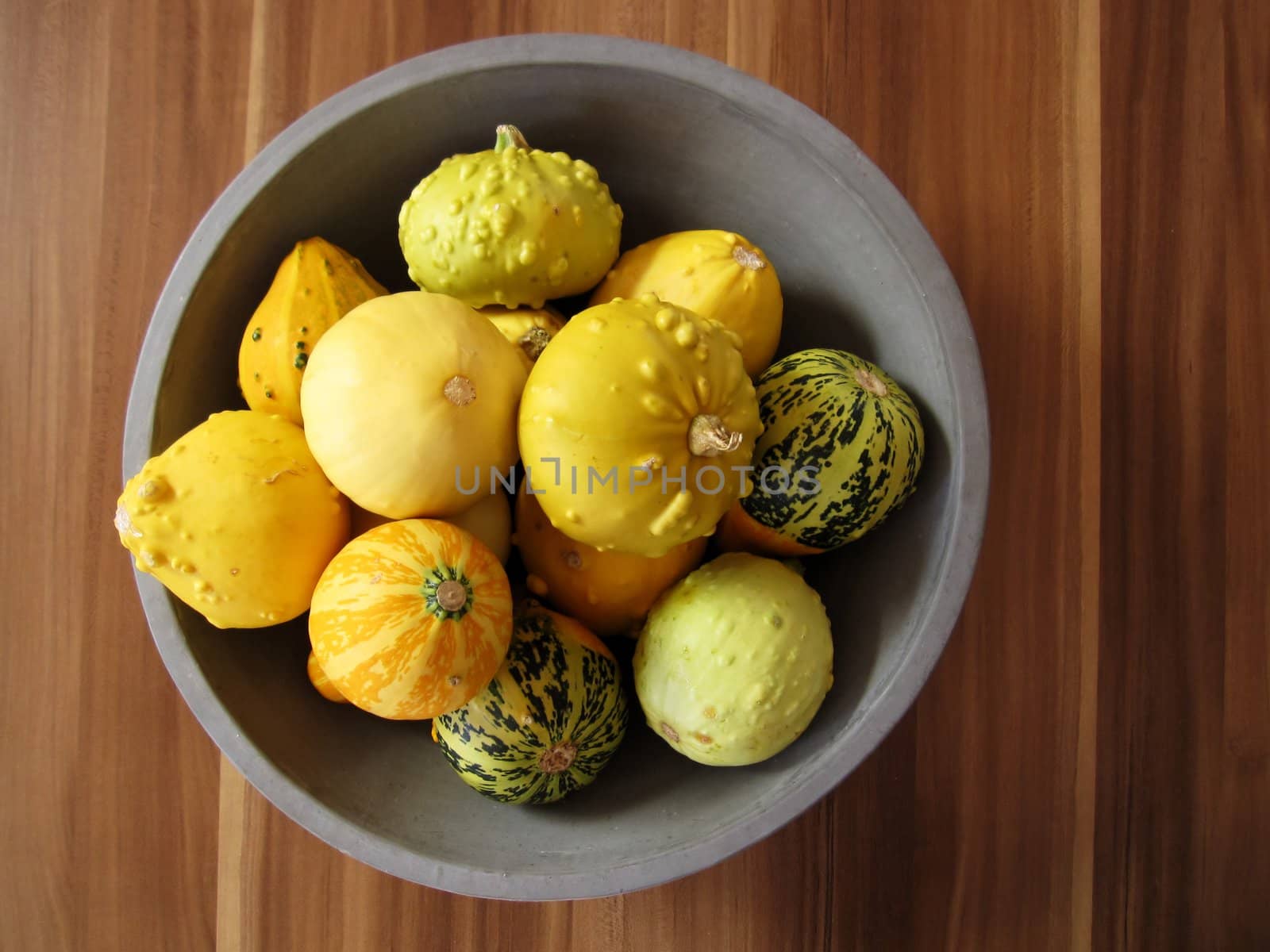 any marrows as still life on a wooden table