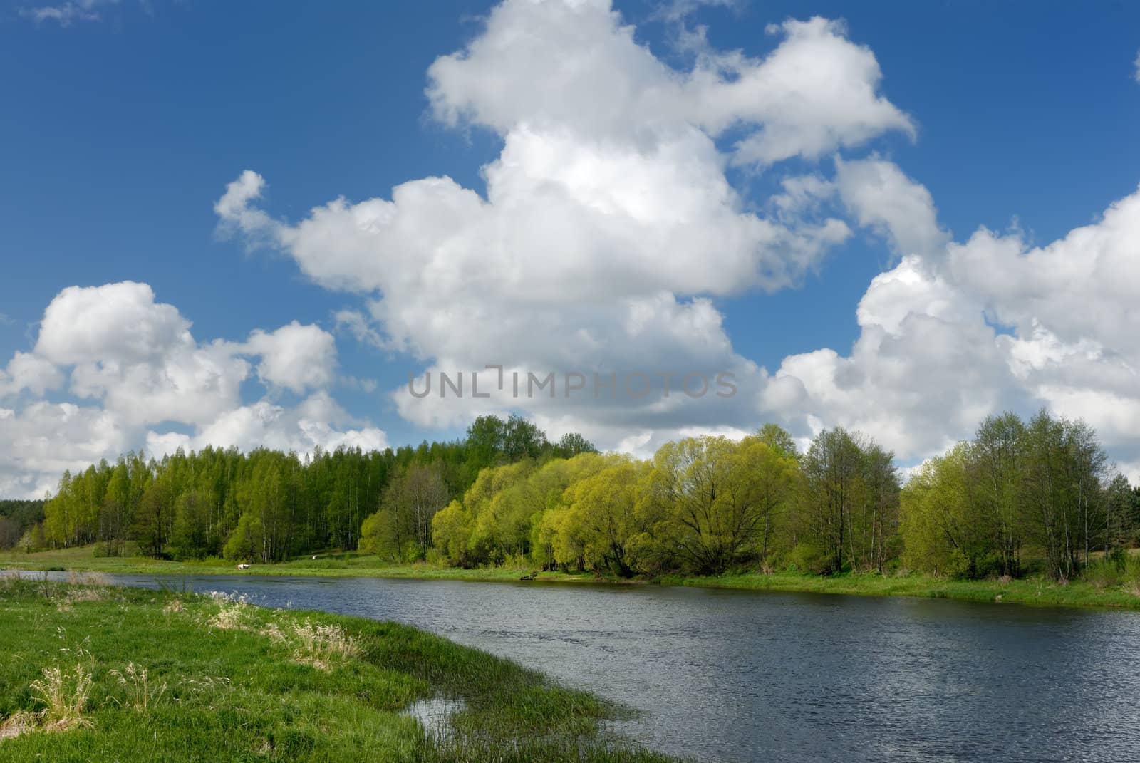 Clouds over the river Vilija, Belarus