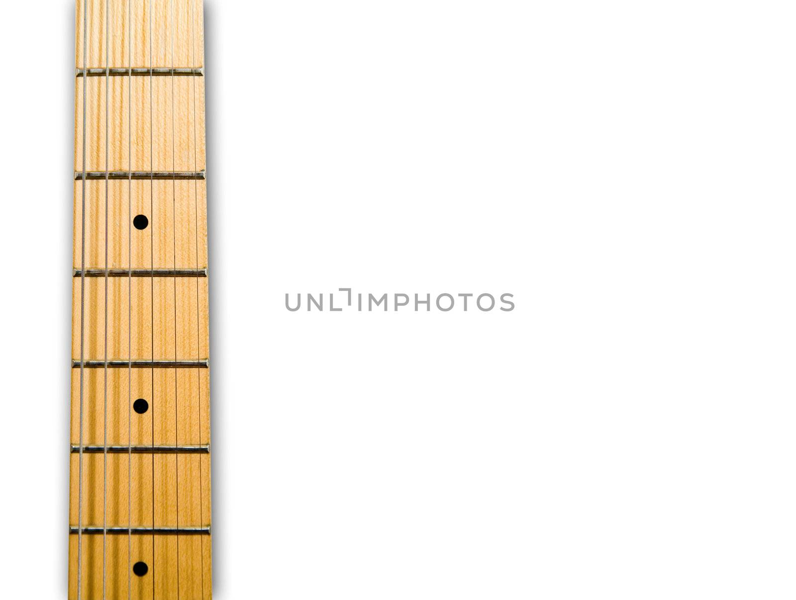 guitar's neck over white background - hi res 12,7 mpix