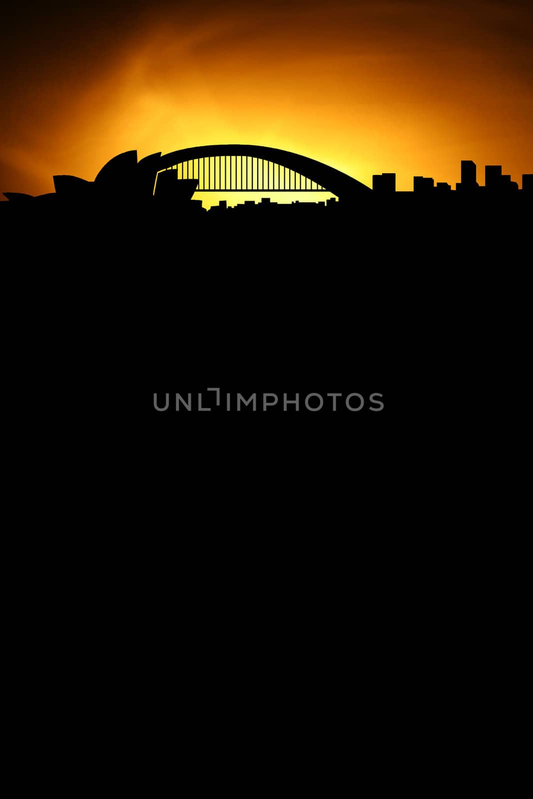 skyline of sydney with black space for your text