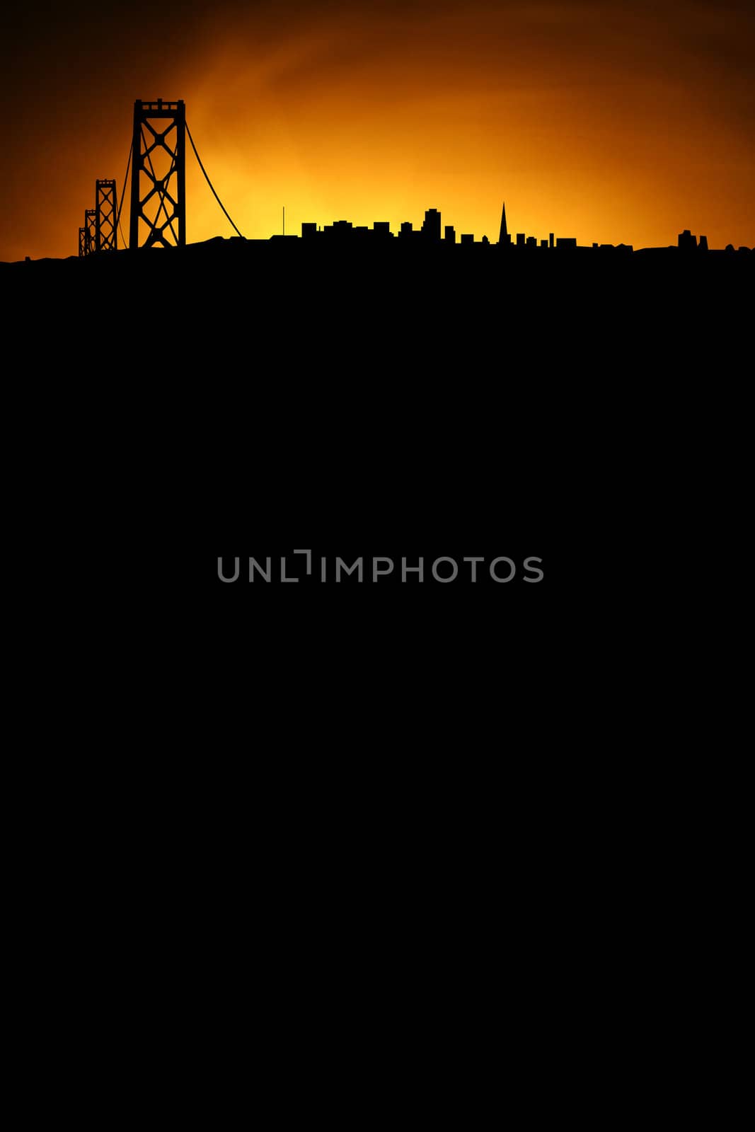 skyline of san francisco with black space for your text