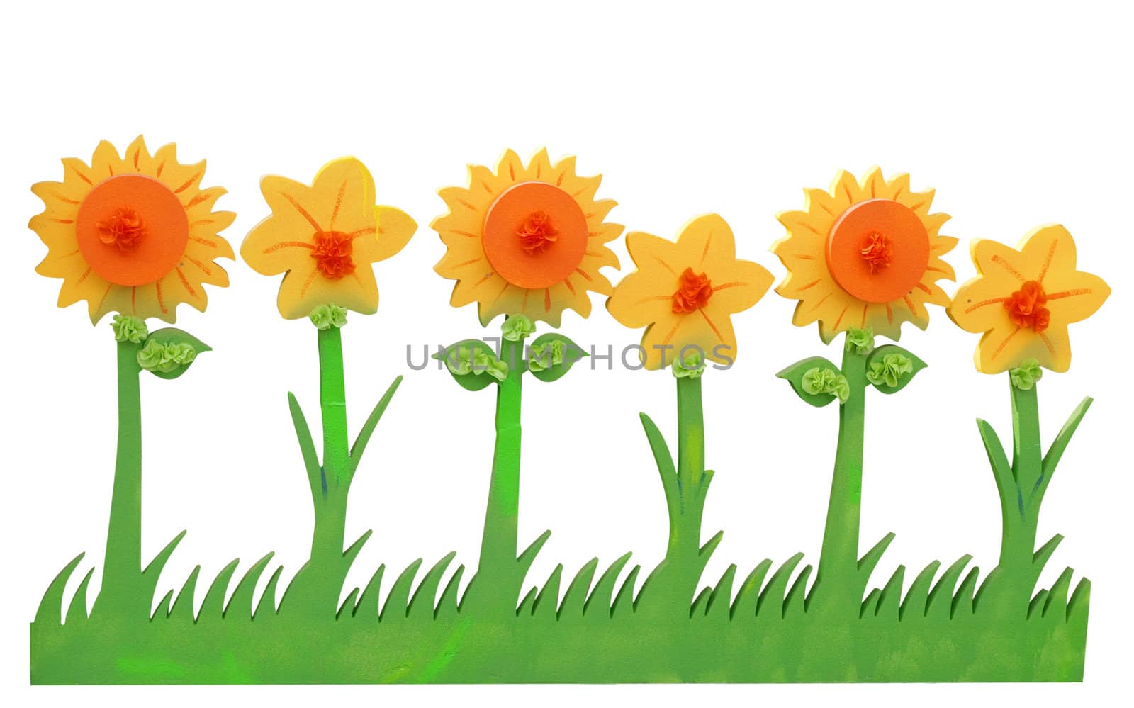 Floral Picket fence section isolated with clipping path      