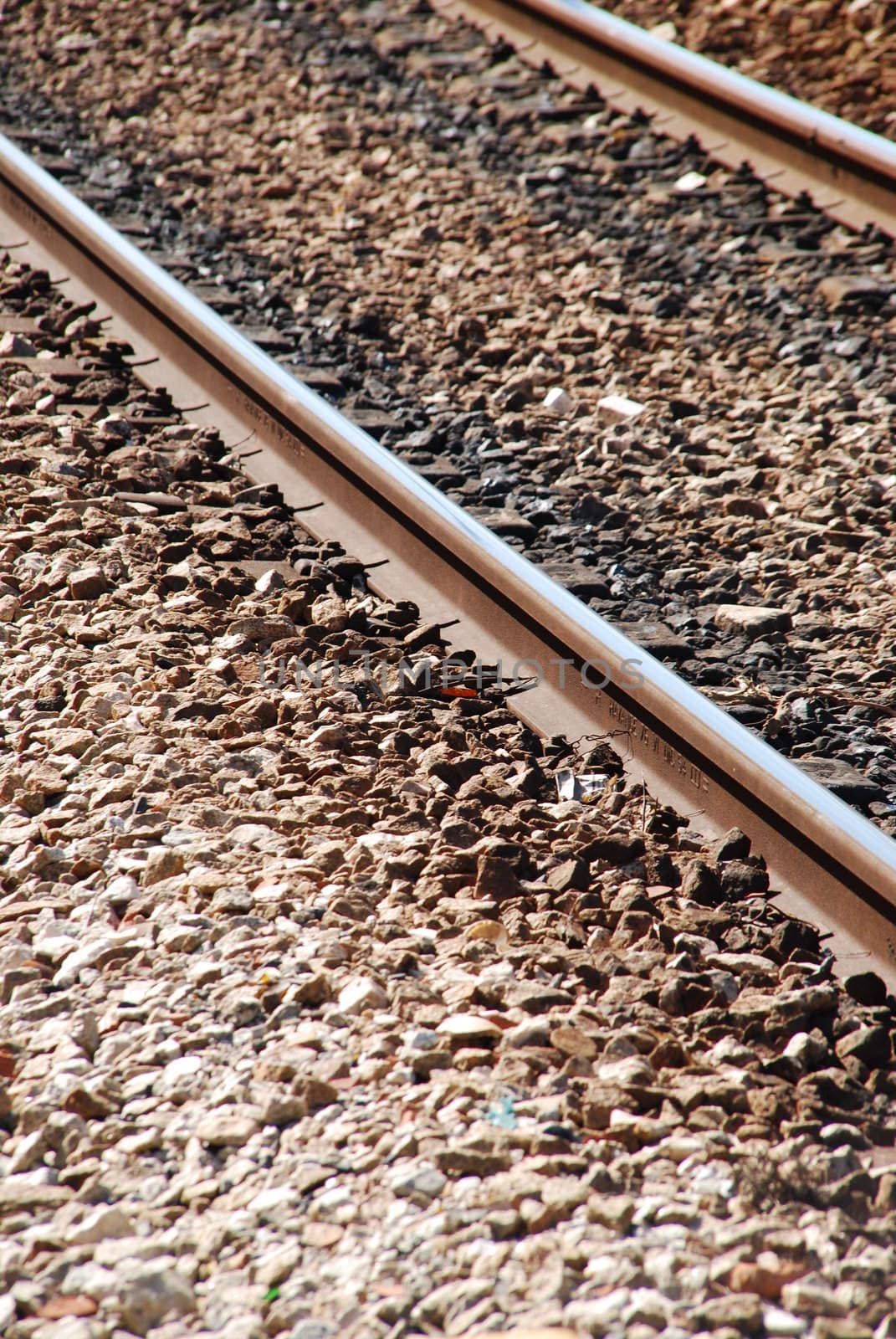 close up photo of a vintage railway train track