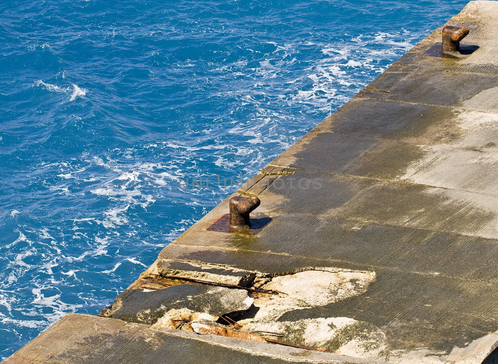 Detail of empty quayside in the Mediterranean