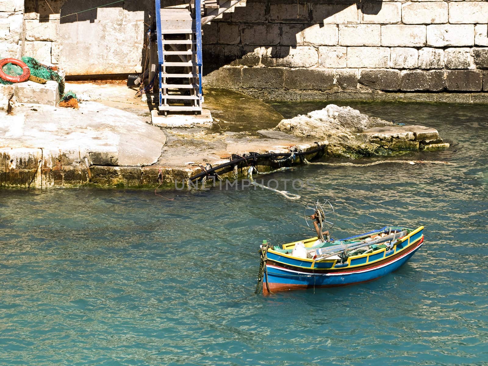 Detail of empty quayside in the Mediterranean