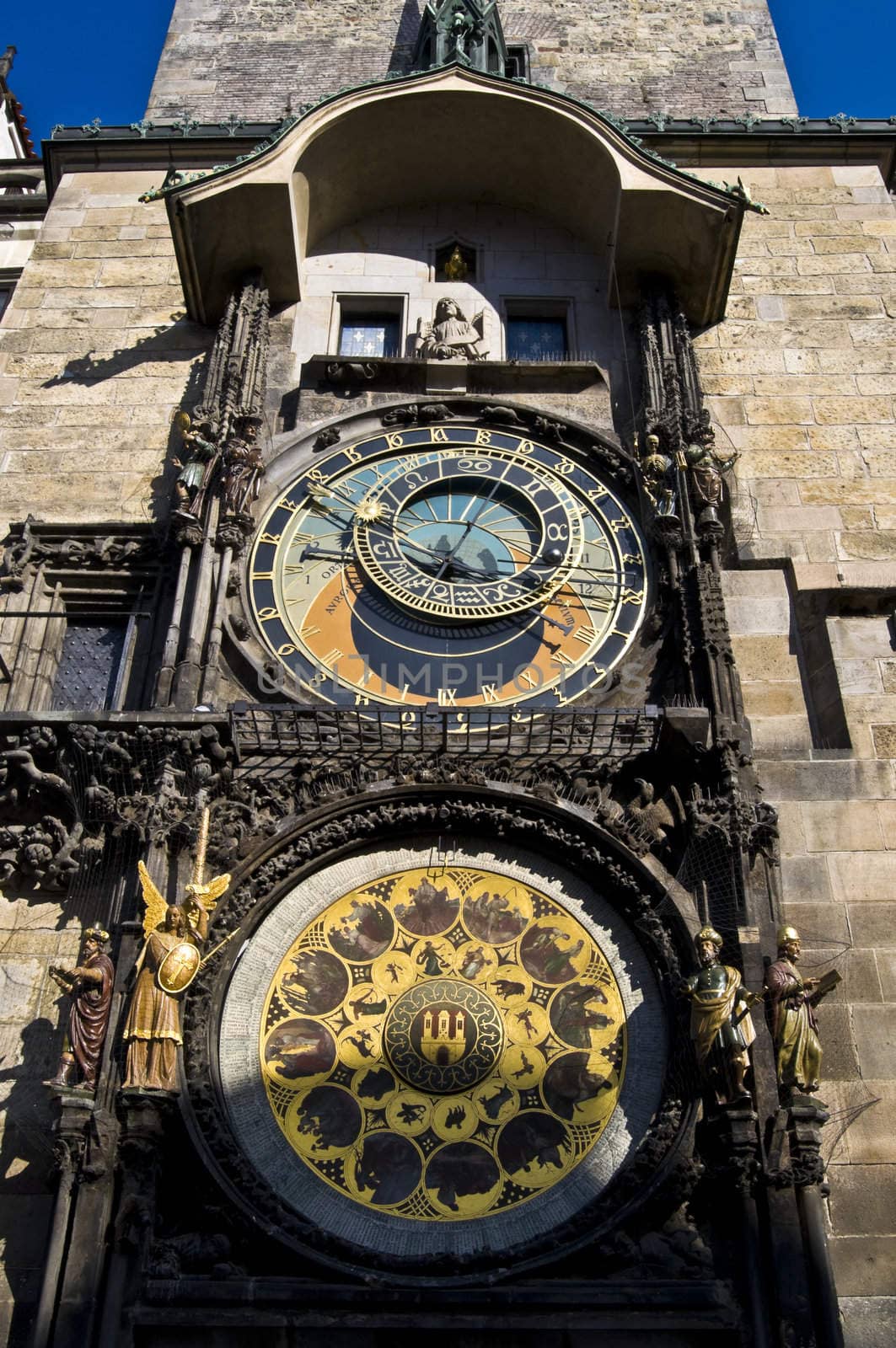 detail of the famous astronomical clock in Prague