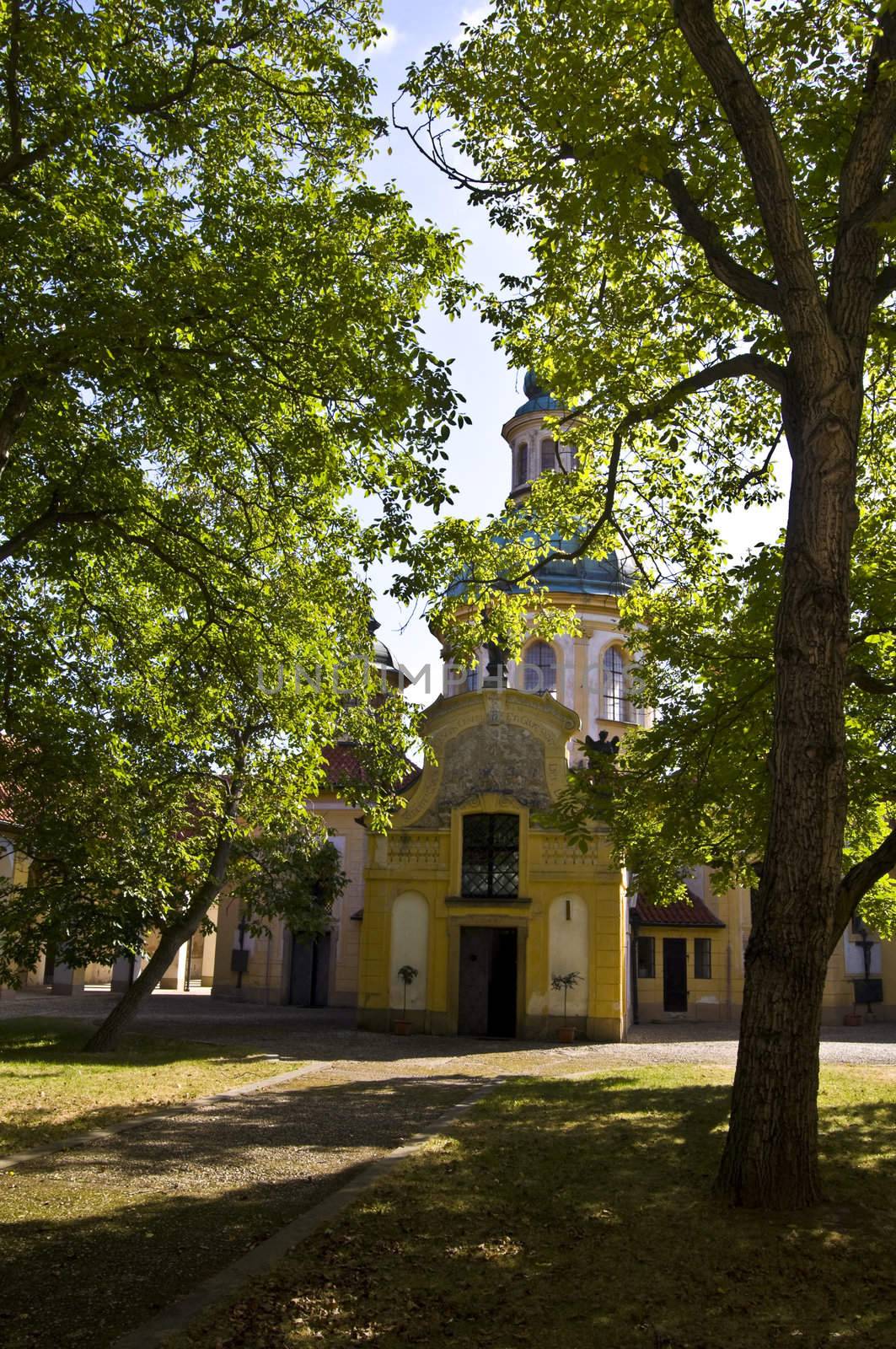 small pilgrimage church in a suburb of Prague