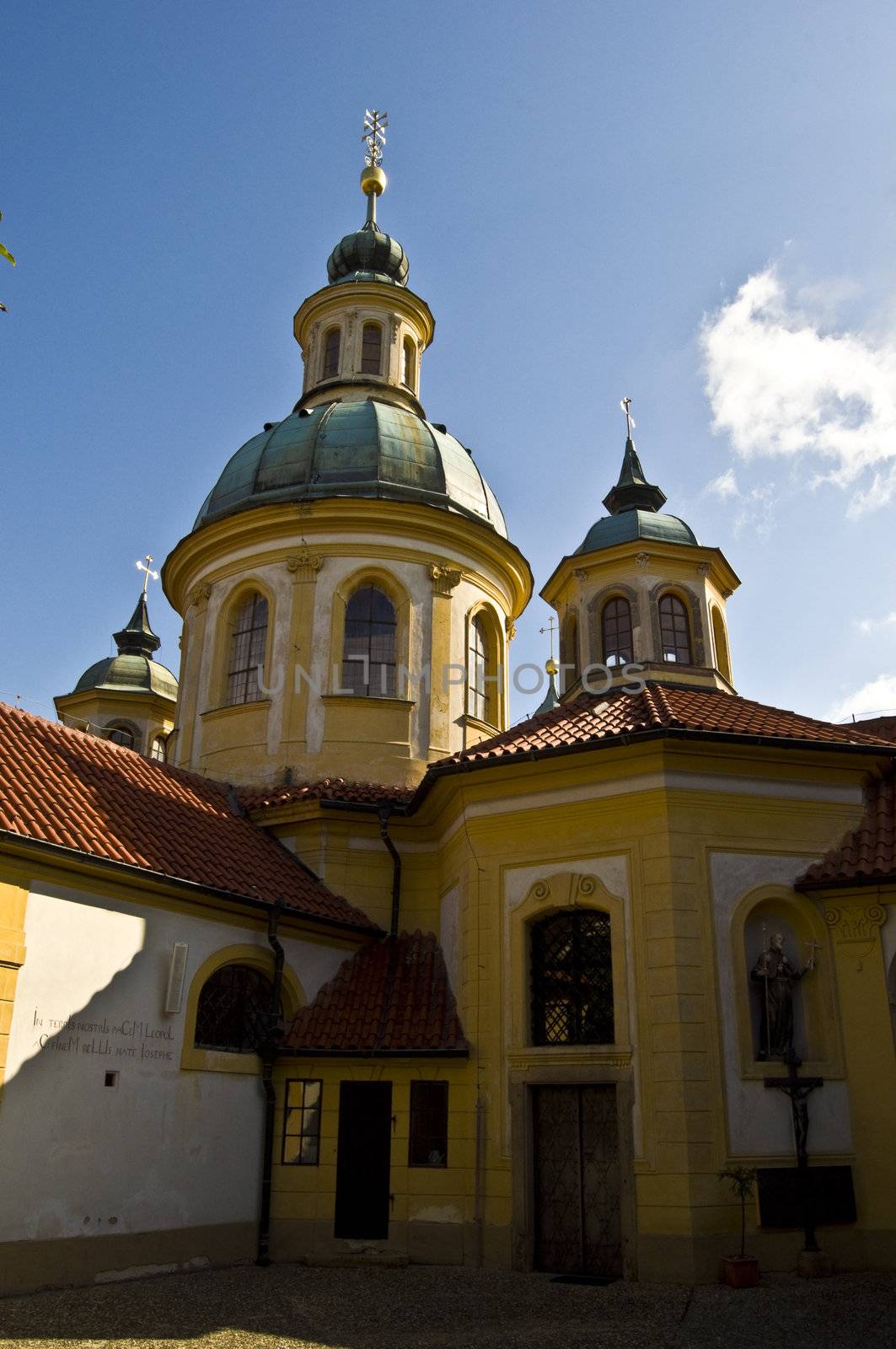 small pilgrimage church in a suburb of Prague