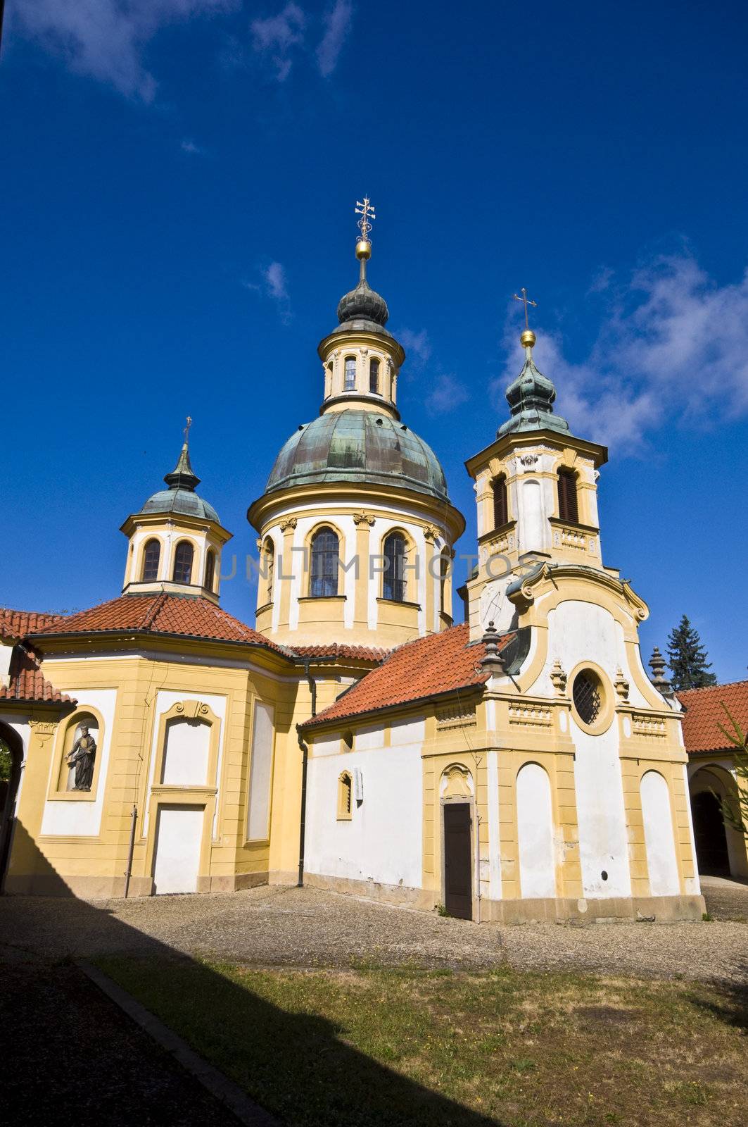 small pilgrimage church in a suburb of Prague