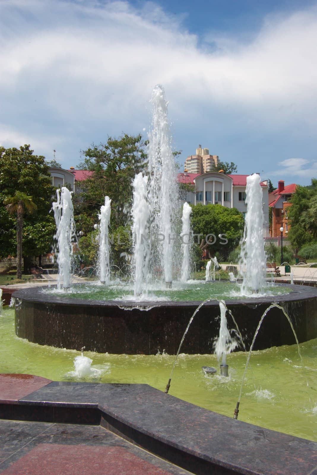 photo of the beautiful fountain with streem of water