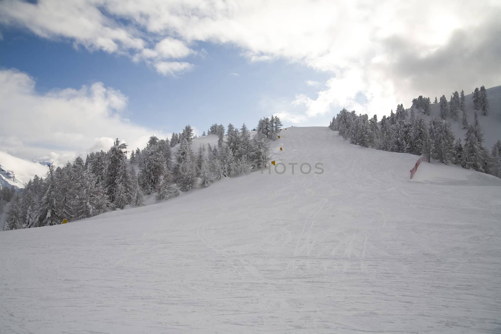 ski slope in italian dolomites by furzyk73
