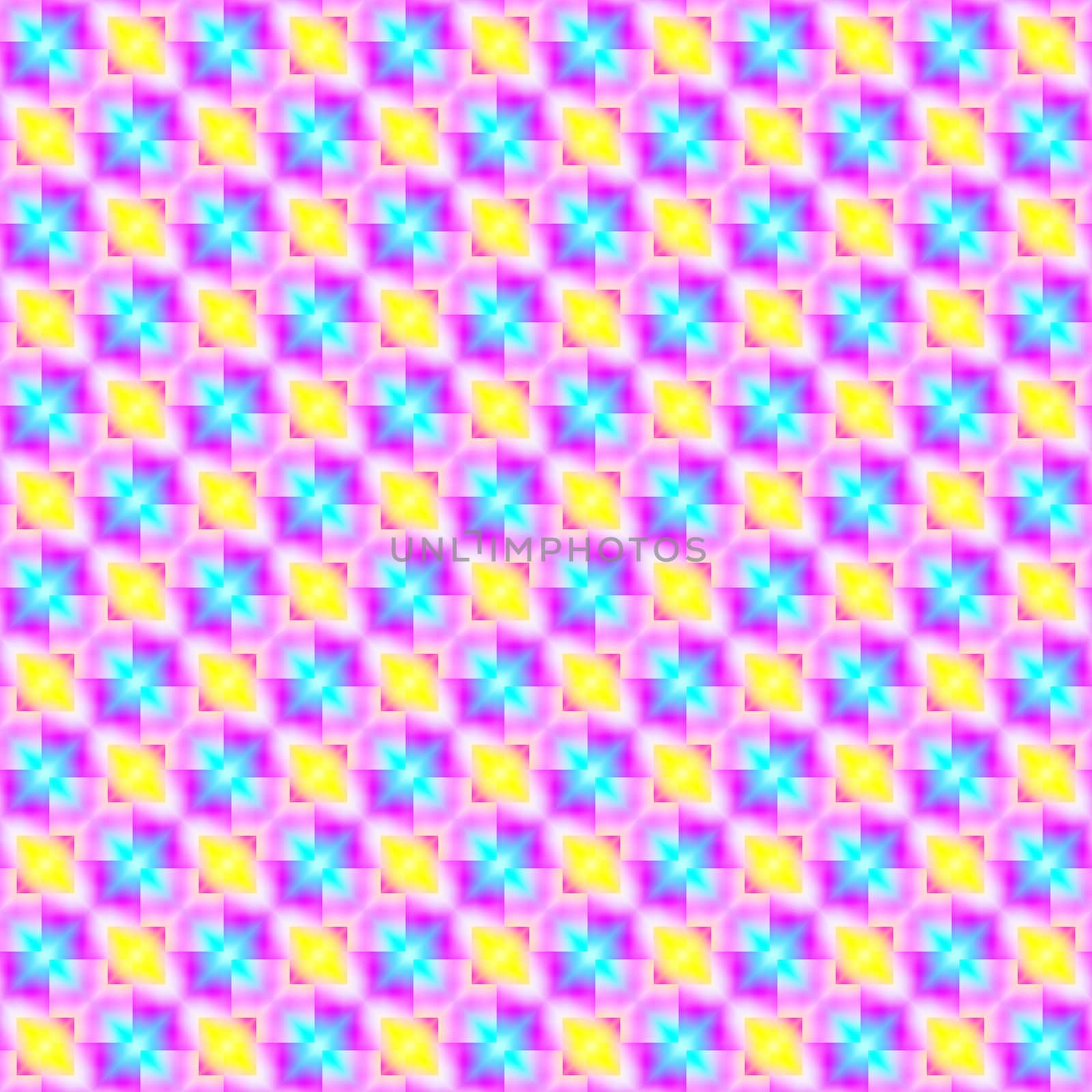 colorful seamless texture of repeating stars and shapes